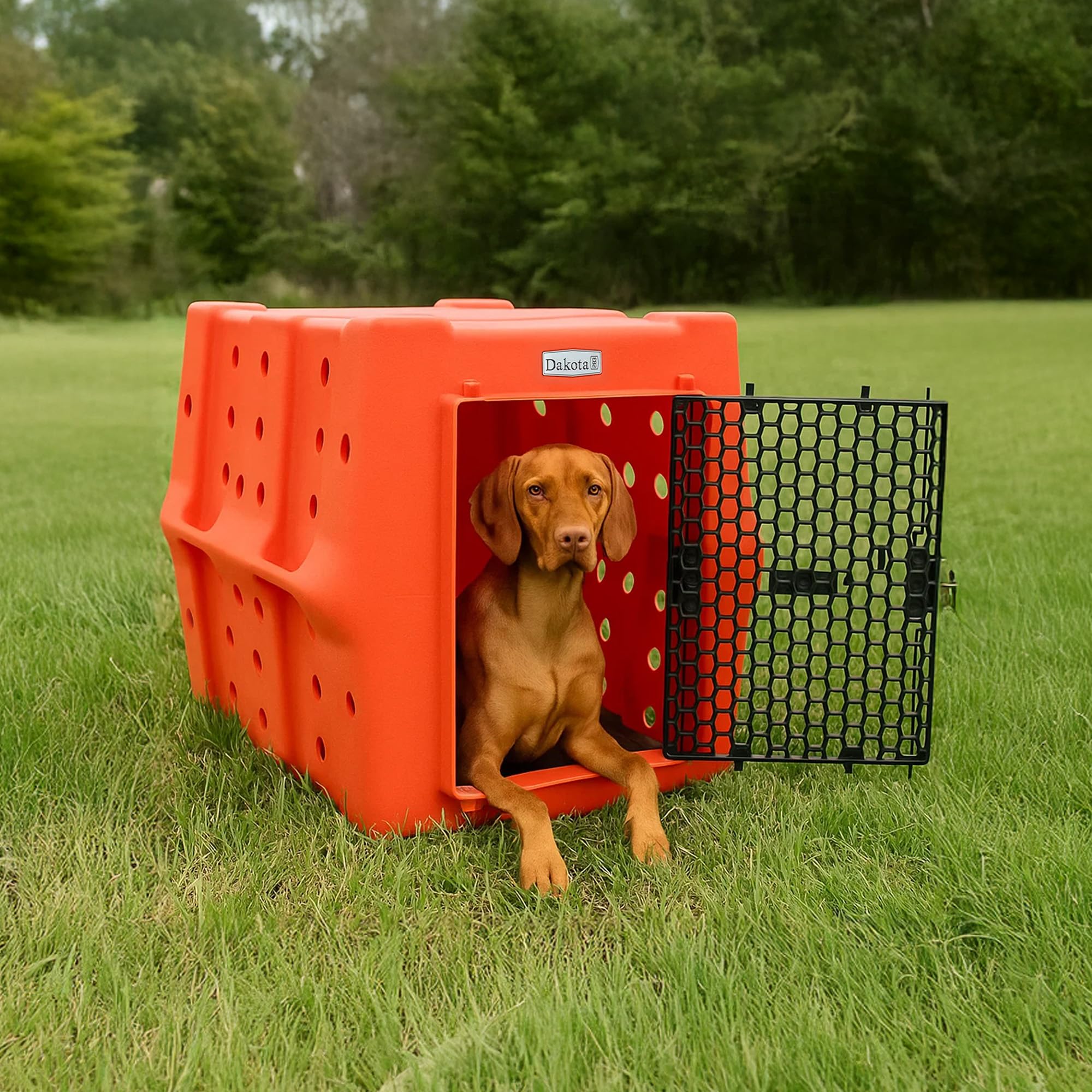 Dakota 283 Canine Rough and Tough Economy Dog Crate w/ Removable Two-Way Door - Heavy Duty Outdoor Kennel for Medium Breed Dogs (Coyote Granite, Intermediate)