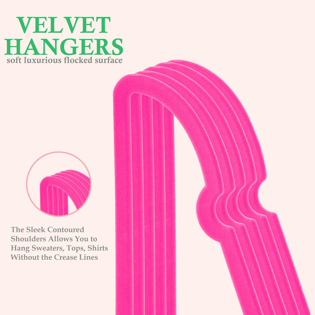 Velvet Hangers 20 Pack,16 Inch Non Slip Adult Heart Hanger (Black) | 360° Swivel Hooks, Cascade Design, Space Saving