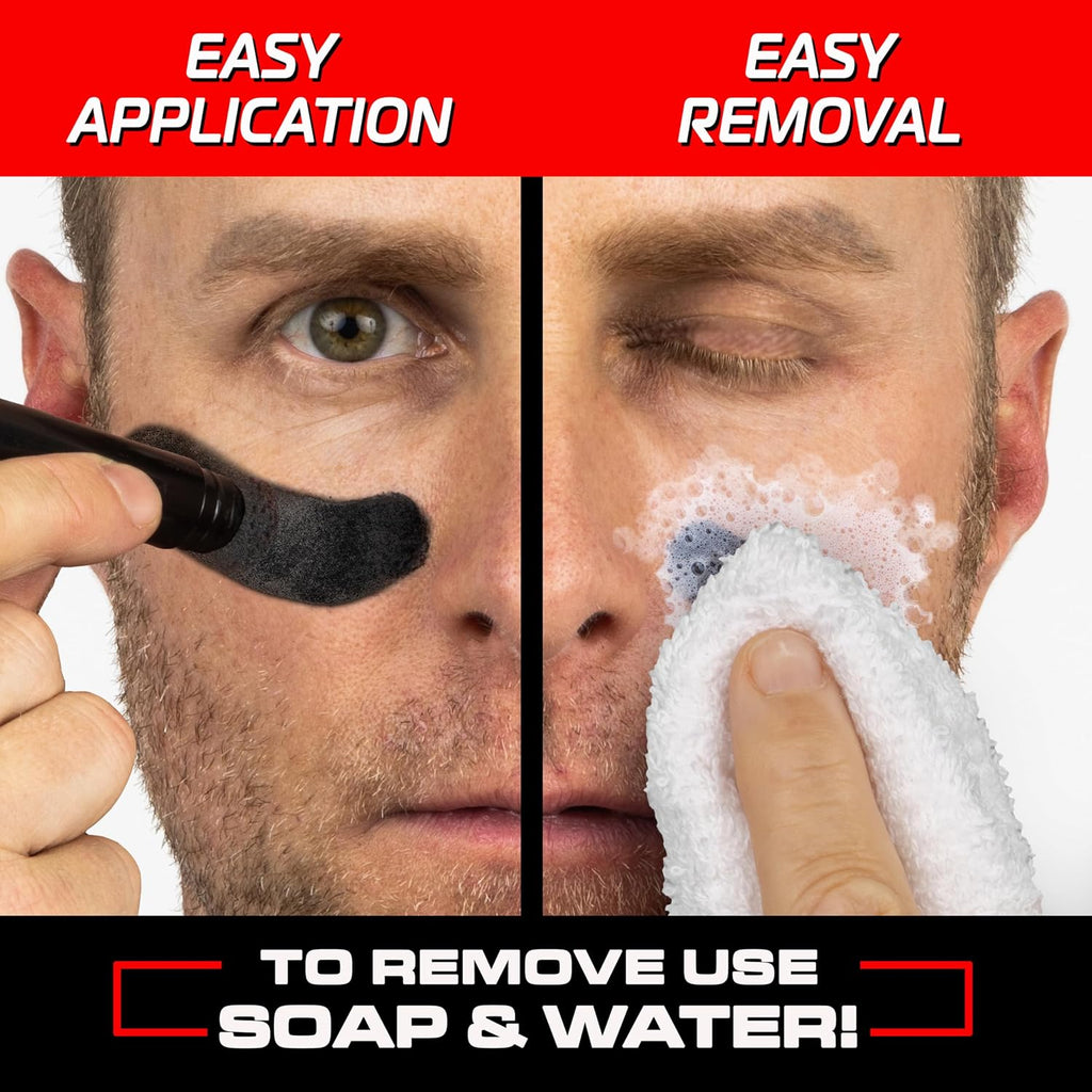 GoSports Anti Glare Eye Black Sports Stick for Football, Baseball, Softball & More - 2 Pack Under Eye Sports Paint Sticks