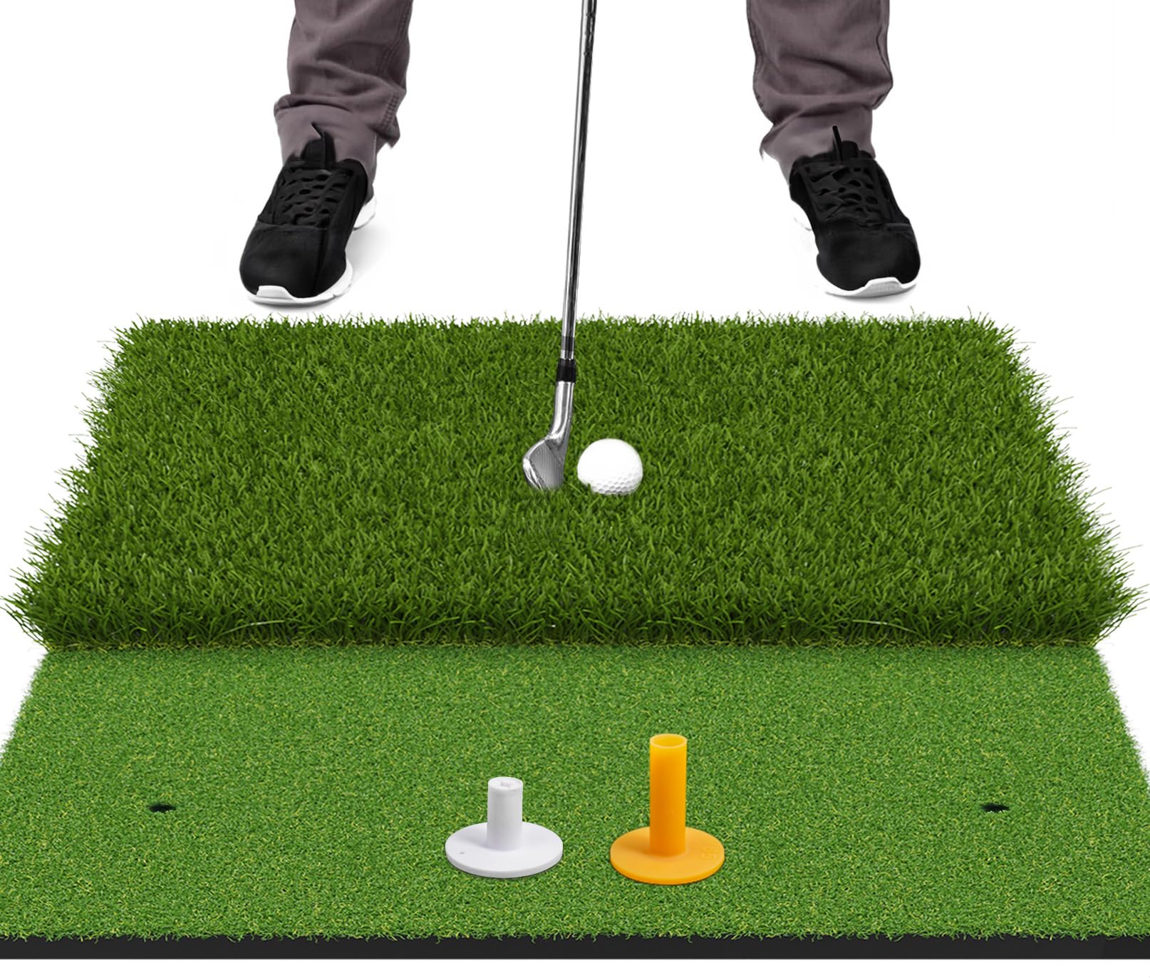 SAPLIZE Foldable Heavy-Duty Golf Hitting Mat with 10mm EVA Backing for Indoor/Outdoor Swing & Chipping, Golf Accessories & Gift for Men & Women