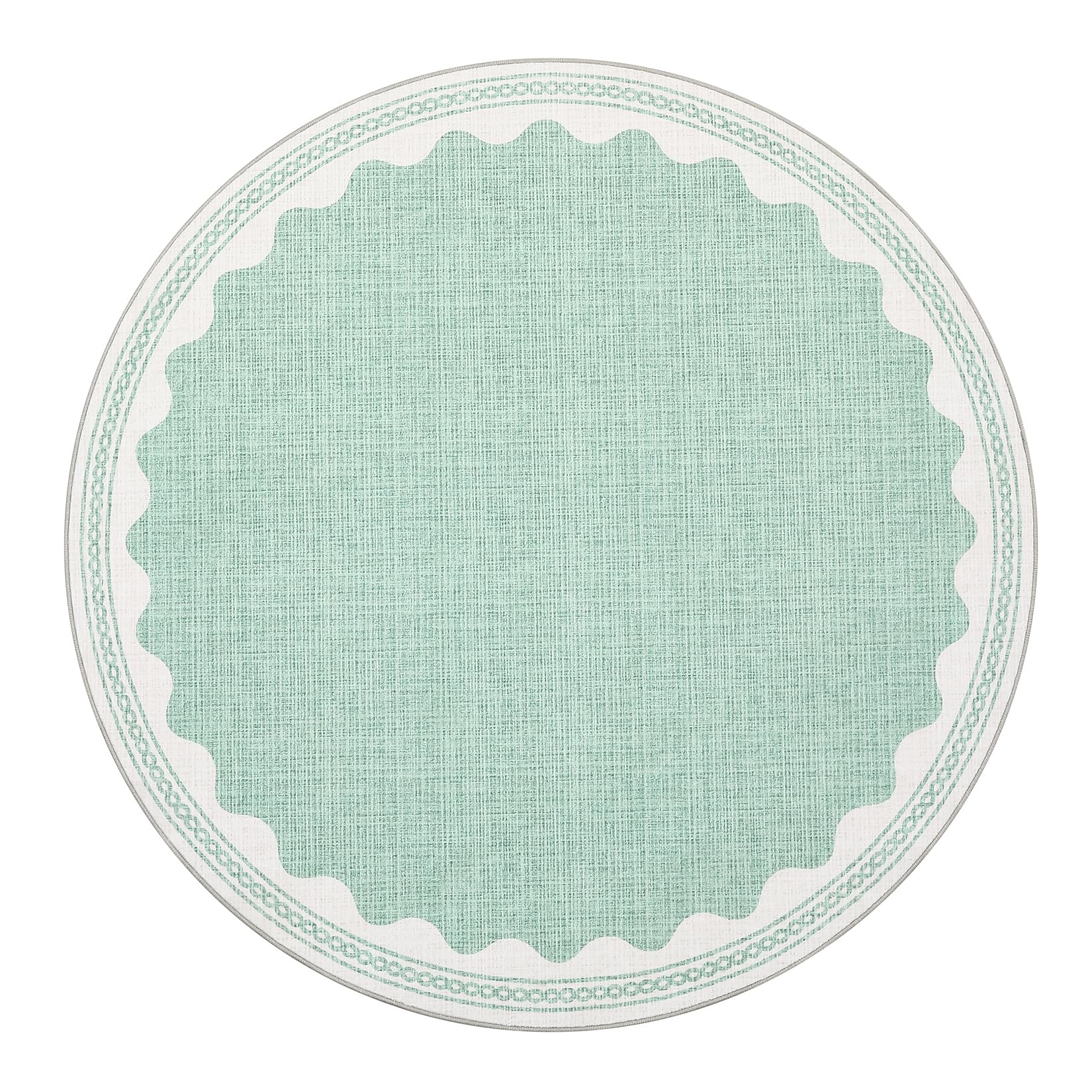 Scalloped Rug 2x3 Rugs for Entryway, Solid Blue Rugs Small Area Rug Non Slip Scalloped Bath Mat, Washable Front Door Mat Indoor Entrance,Soft Girls Nursery Dorm Carpet for Bedroom Kitchen