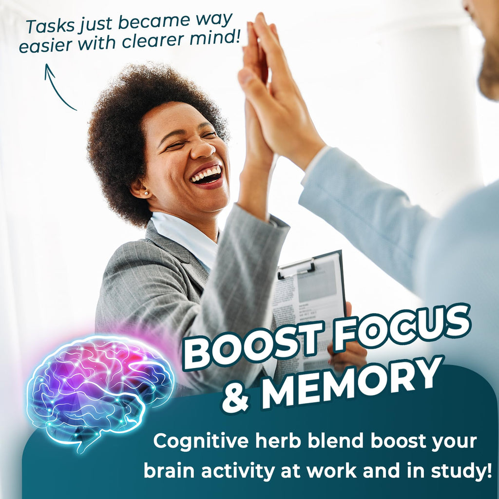 Sugar Free L-Tyrosine Gummies 300mg L-Theanine 200mg Vitamin B6 100mg & B12 500mcg, Brain Health Herbs 300mg w/Ginkgo Biloba, Rhodiola Rosea, Lion's Mane Mushroom for Sustained Focus & Energy, 1Pack