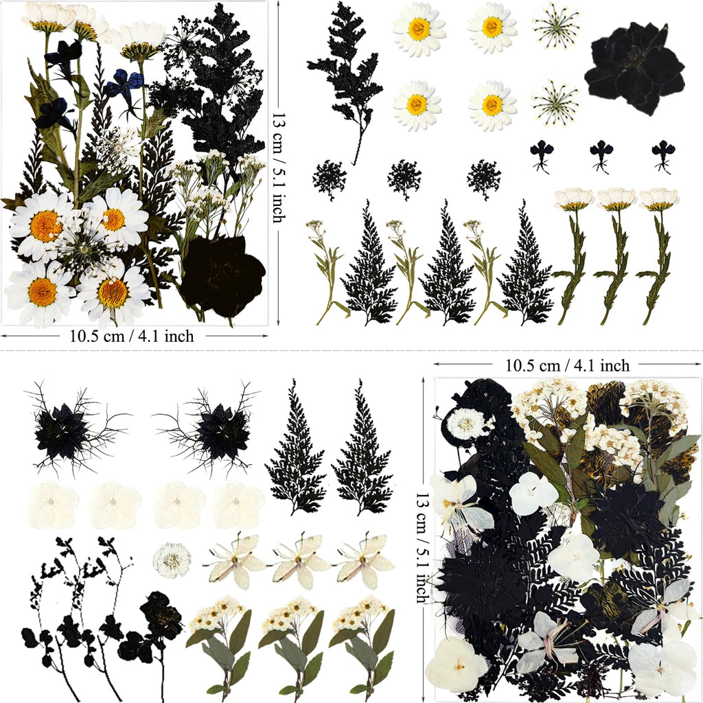 MIKIYA 98Pcs Pressed Dried Flowers for Resin Molds, Real Natural Bulk Big Dry Floral Leave for DIY Art Crafts, Epoxy Jewelry, Candle, Soap Making, Nails Decors