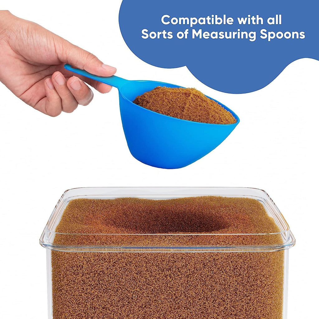 Chef's Path Kitchen Storage Box Set of 4 Extra Large Airtight Food Storage Jars for Sugar Flour Cereal Rice - Measuring Spoons, Pen and Food Preservation Labels (5.2 L)