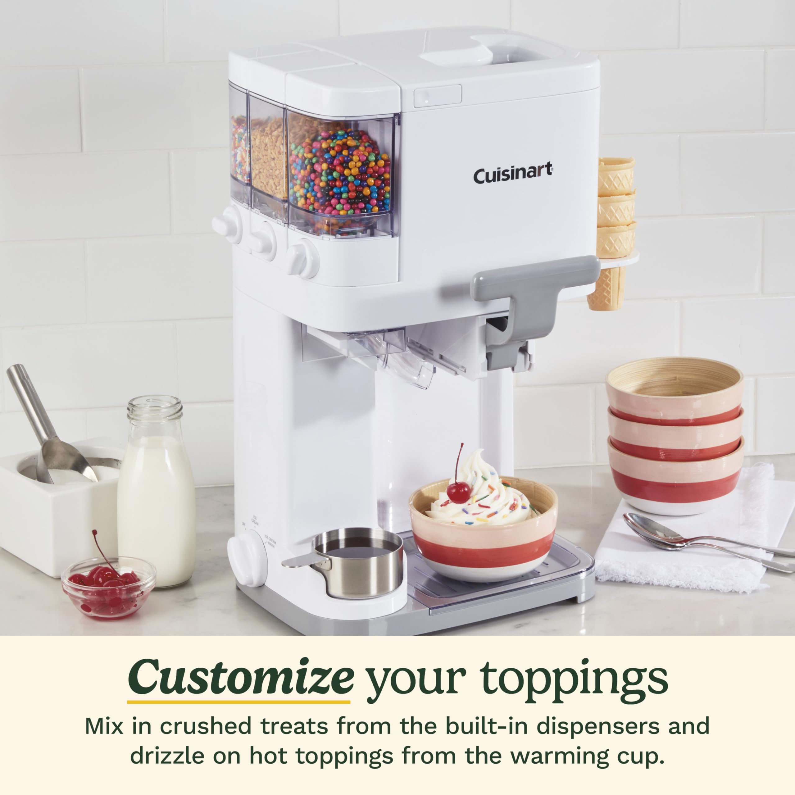 Cuisinart Ice Cream Maker Machine, 2-Quart Stainless Steel Frozen Yogurt, Gelato, Sorbet, Ready in 20 Minutes, LCD Screen and Timer (ICE-70C)