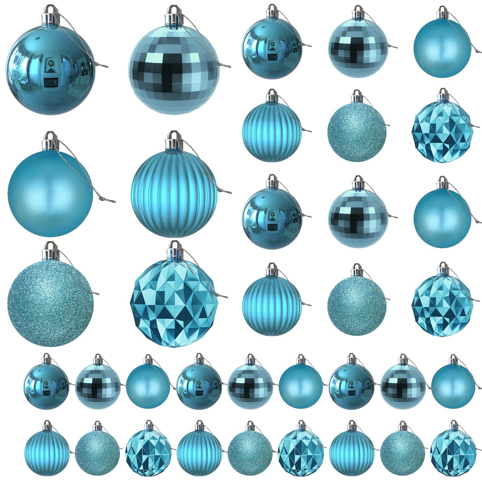 Bubblegun Pink 1.6" Small Christmas Balls Christmas Tree Decoration Ornaments Shatterproof Hanging Balls for Birthday Halloween Holiday Wedding Decorations Set of 12pcs