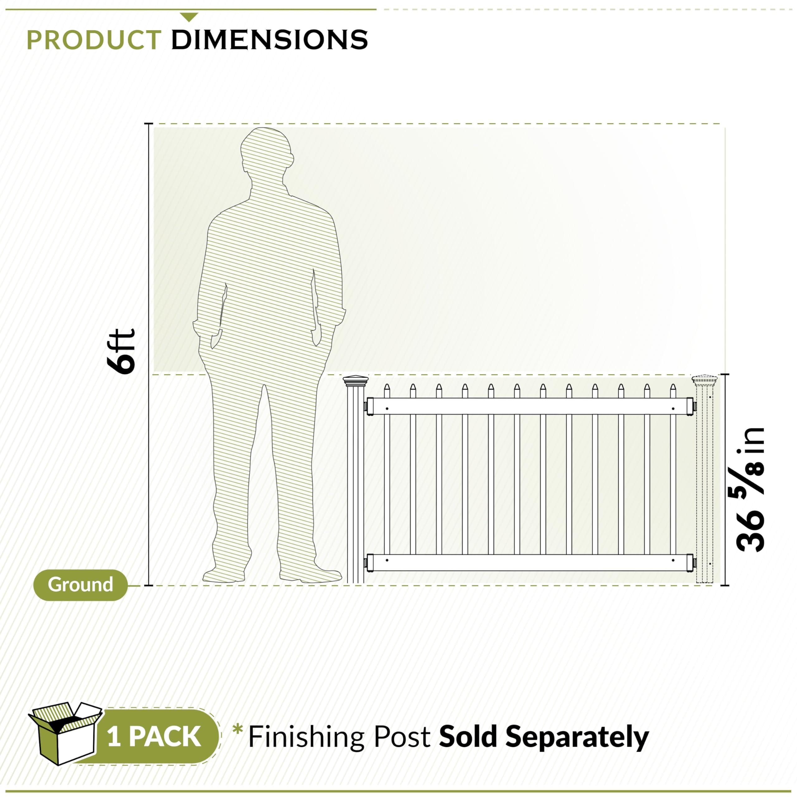 38in Tall (1 Post) Freestanding Zippity Finishing Post for Davidson or Kensington Portable Fences, Support with Portable Foot for Outdoor & Indoor Barrier for Events, Easy DIY Install, ZP19063