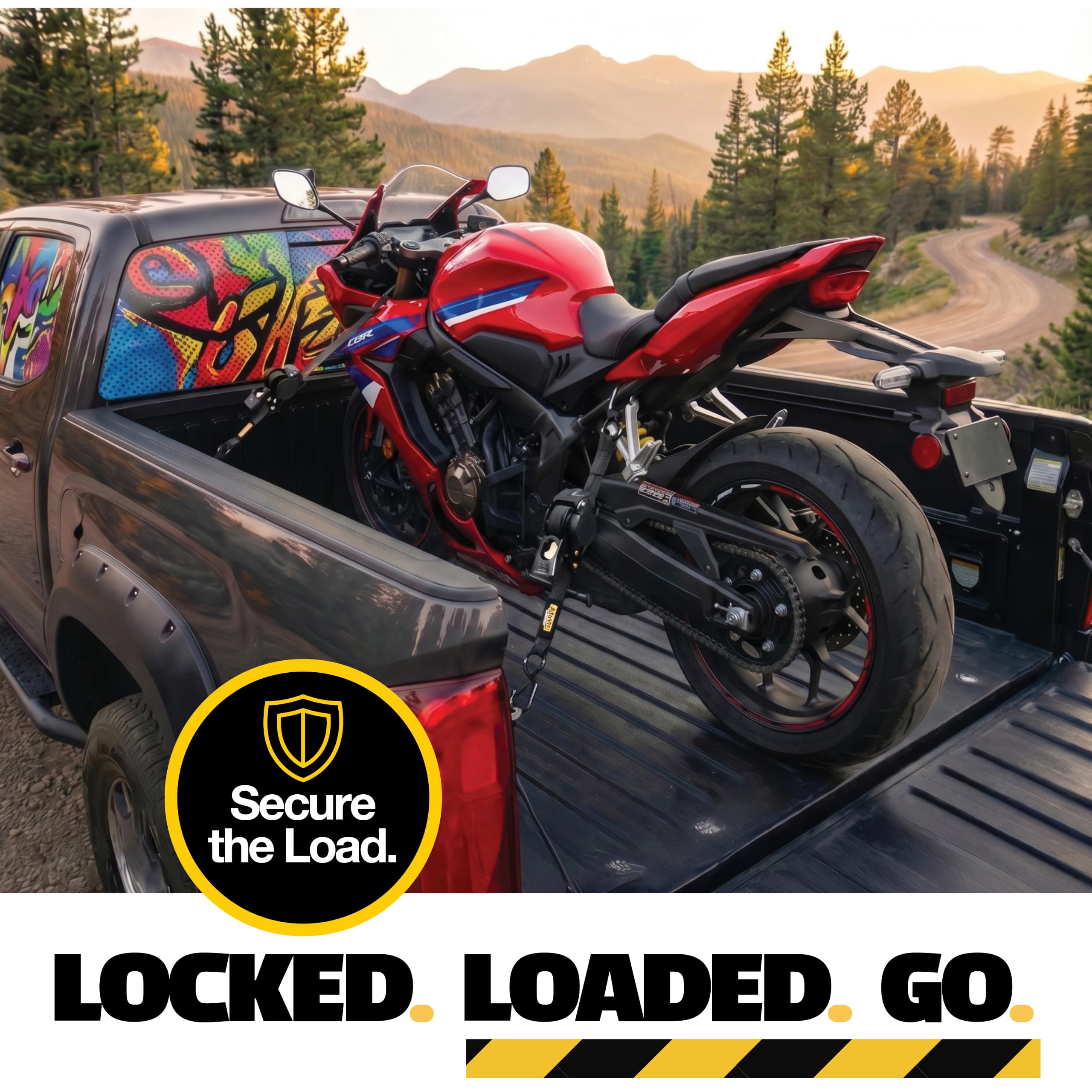 AUGO Retractable Ratchet Straps | 2 Heavy Duty Ratchet Straps Self Retractable Tie Downs with Soft Loops & Storage Bag for Motorcycle, Truck, Trailer, Cargo Van | 1200 Lb Break Strength 1” x 10’