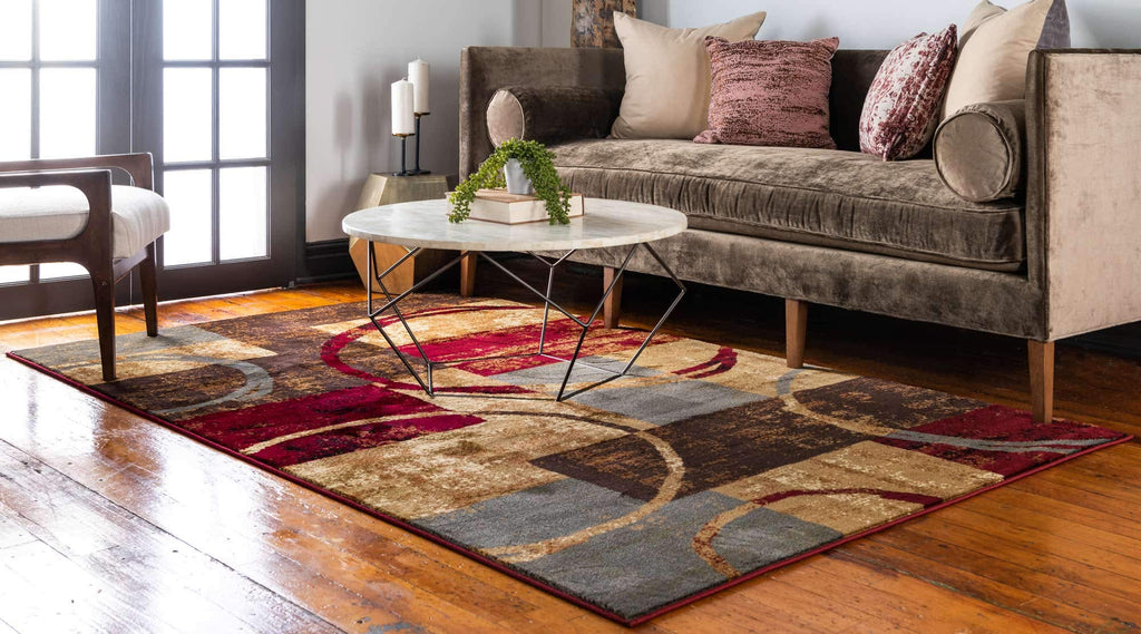Unique Loom Barista Collection Area Rug - Kouillou (2' 2" x 3' 1" Oval, Multi/Brown)