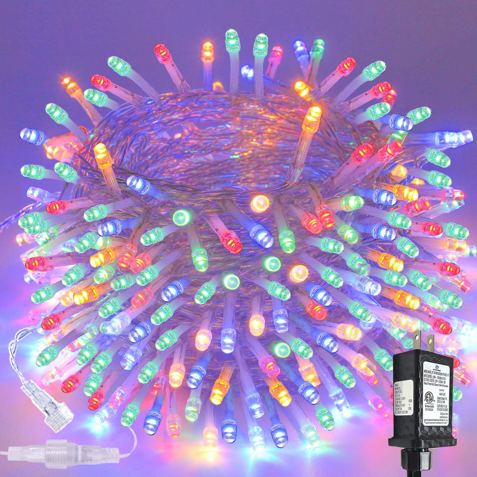 Connectable 100 LED String Lights Indoor Outdoor, 33FT Warm White Christmas Lights Waterproof, 13 Modes with Timer, Twinkle Fairy Lights Plug in Clear Wire for Christmas Tree, Bedroom, Classroom Decor