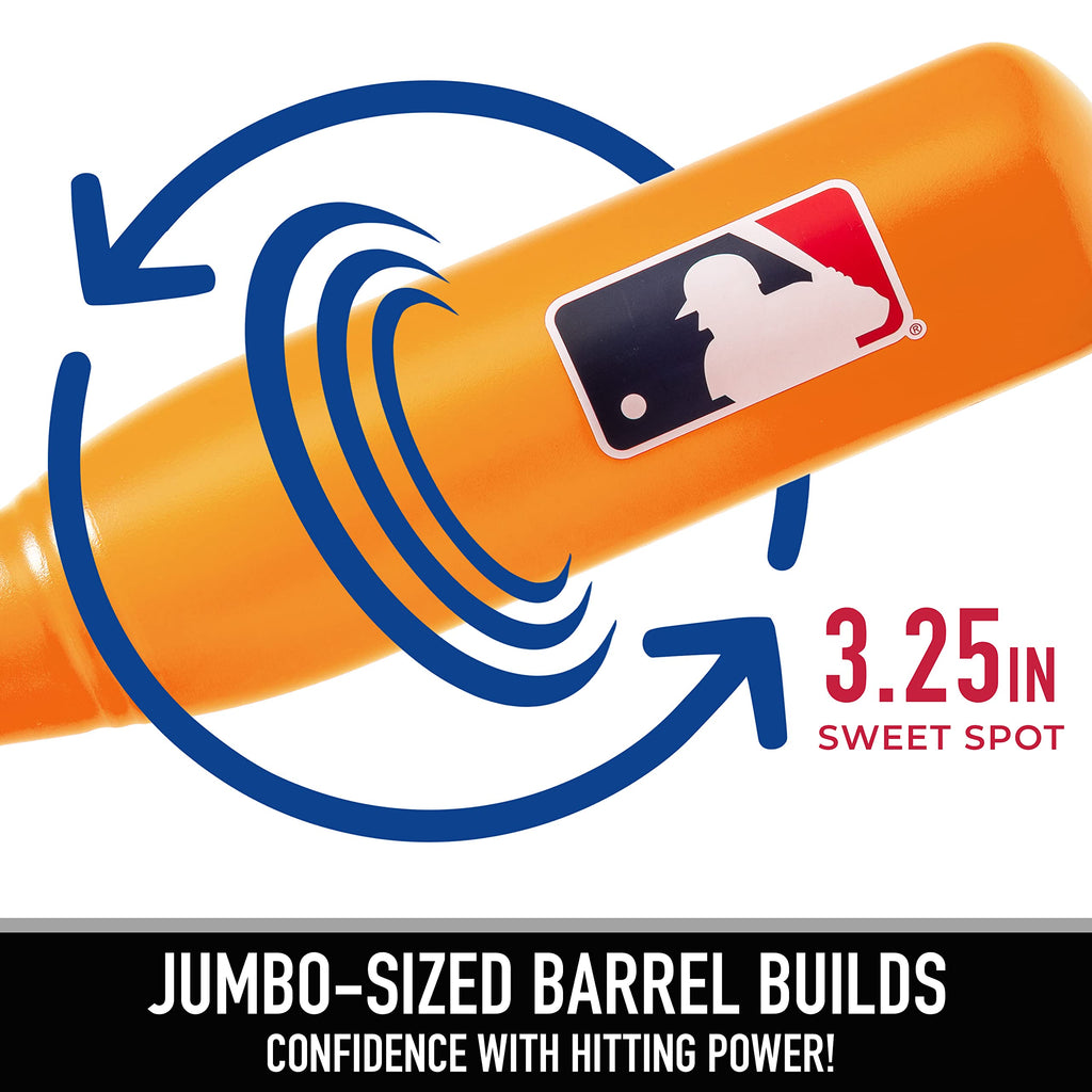 Franklin Sports MLB Jumbo Kids Plastic Baseball Bat - Backyard Bat with Large Barrel for Toddlers - Fat Plastic Bat