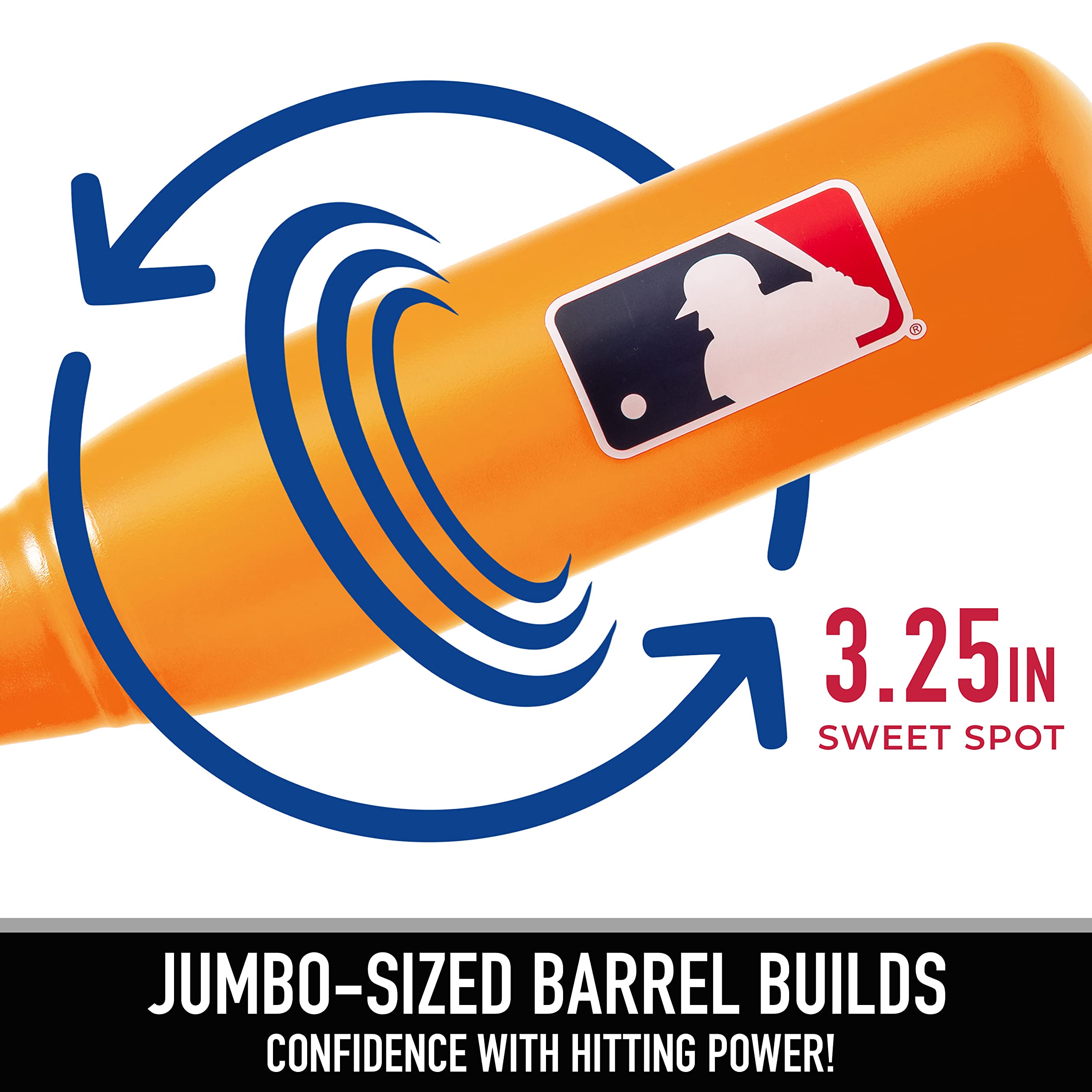 Franklin Sports MLB Jumbo Kids Plastic Baseball Bat - Backyard Bat with Large Barrel for Toddlers - Fat Plastic Bat