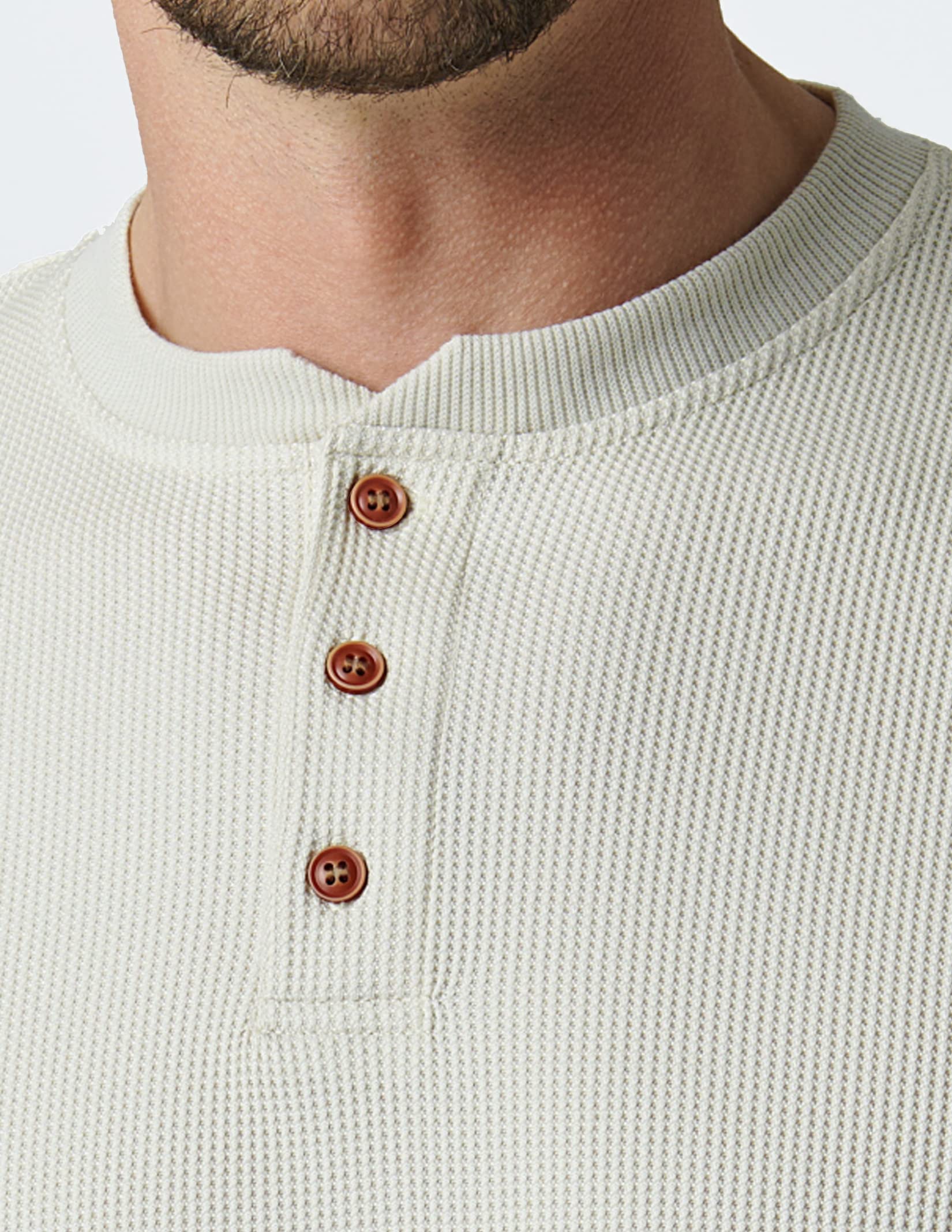 Liberty Pro 3 Pack Mens Waffle Henley Thermal Long Sleeve Shirts, Casual Fitted Fall Shirts for Men