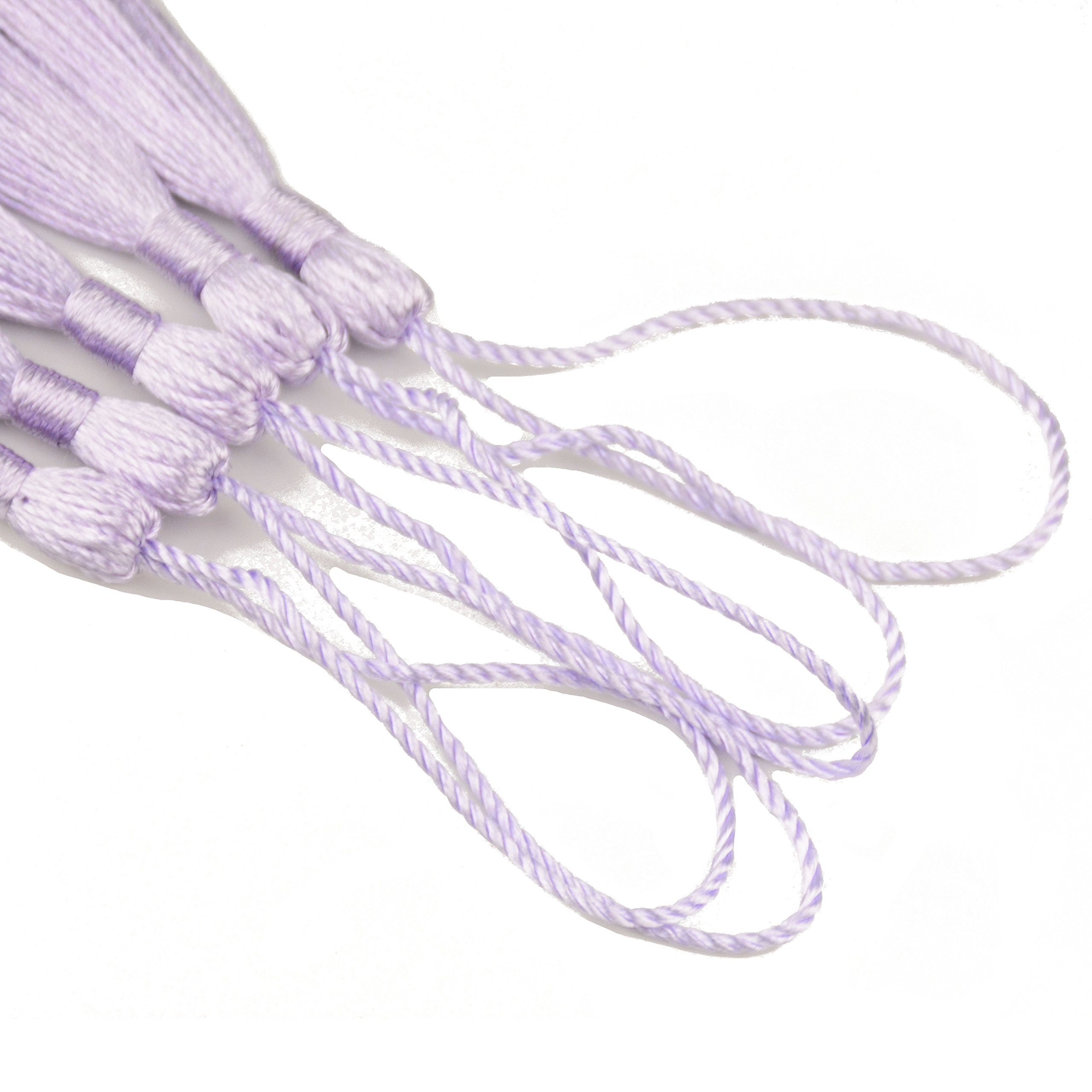 Makhry 100pcs 13cm/5 Inch Silky Floss Bookmark Tassels with 2-Inch Cord Loop and Small Chinese Knot for Jewelry Making, Souvenir, Bookmarks, DIY Craft Accessory (Dark Grey)