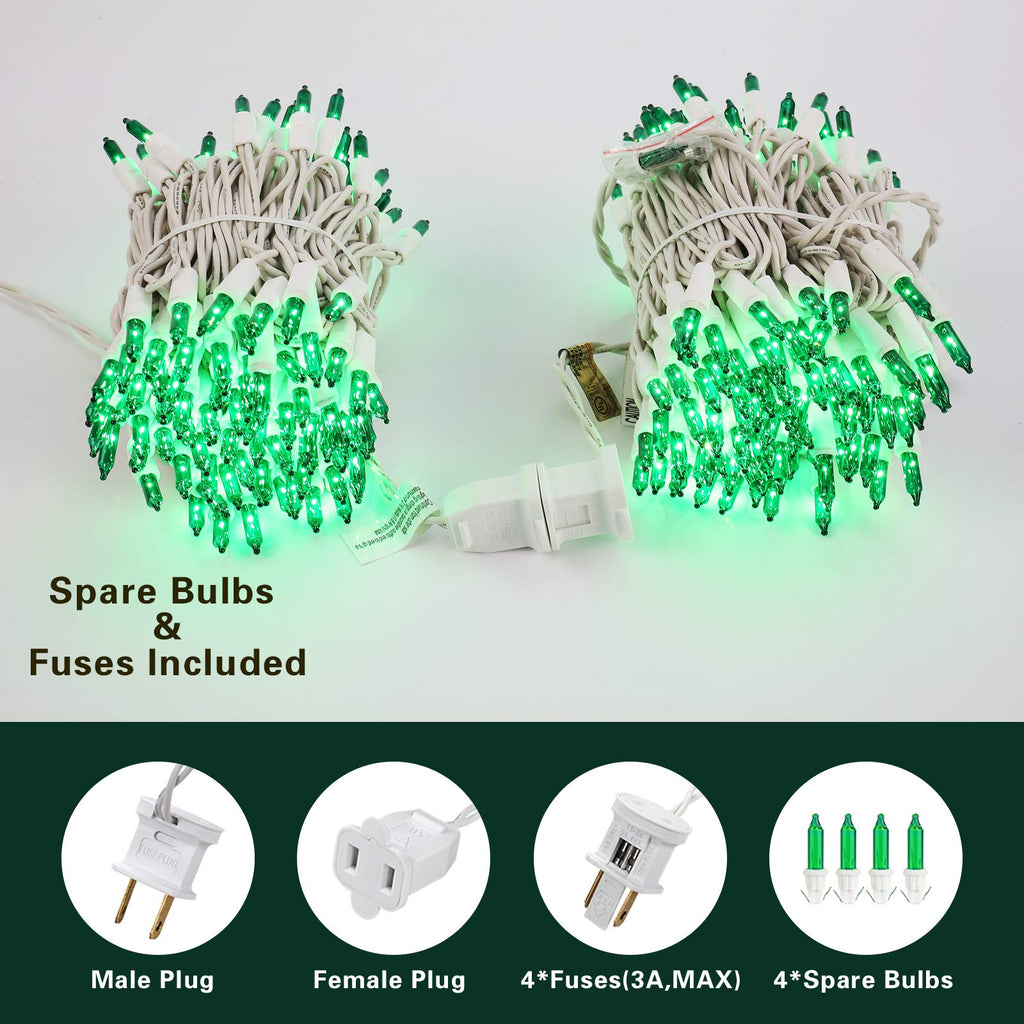 Brizled Christmas Lights, 600 Count 139.2ft Incandescent Mini Lights, Connectable 120V UL Certified for Xmas Wedding Bedroom Porch Decor, White Wire, Warm White