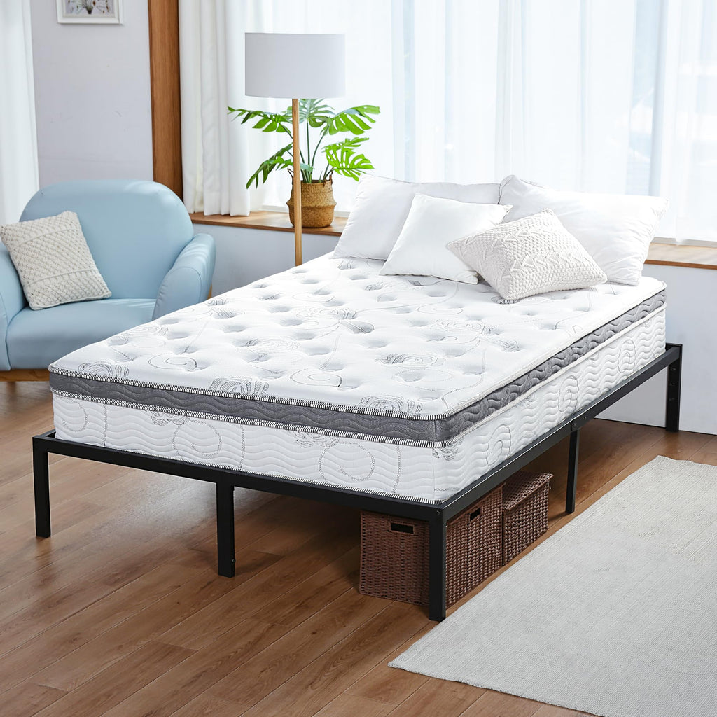Olee Sleep Full Mattress, 10 Inch Support Cloud Hybrid Mattress, Gel Infused Memory Foam, Pocket Spring for Support and Pressure Relief, CertiPUR-US Certified, Bed-in-a-Box, Soft, Full Size