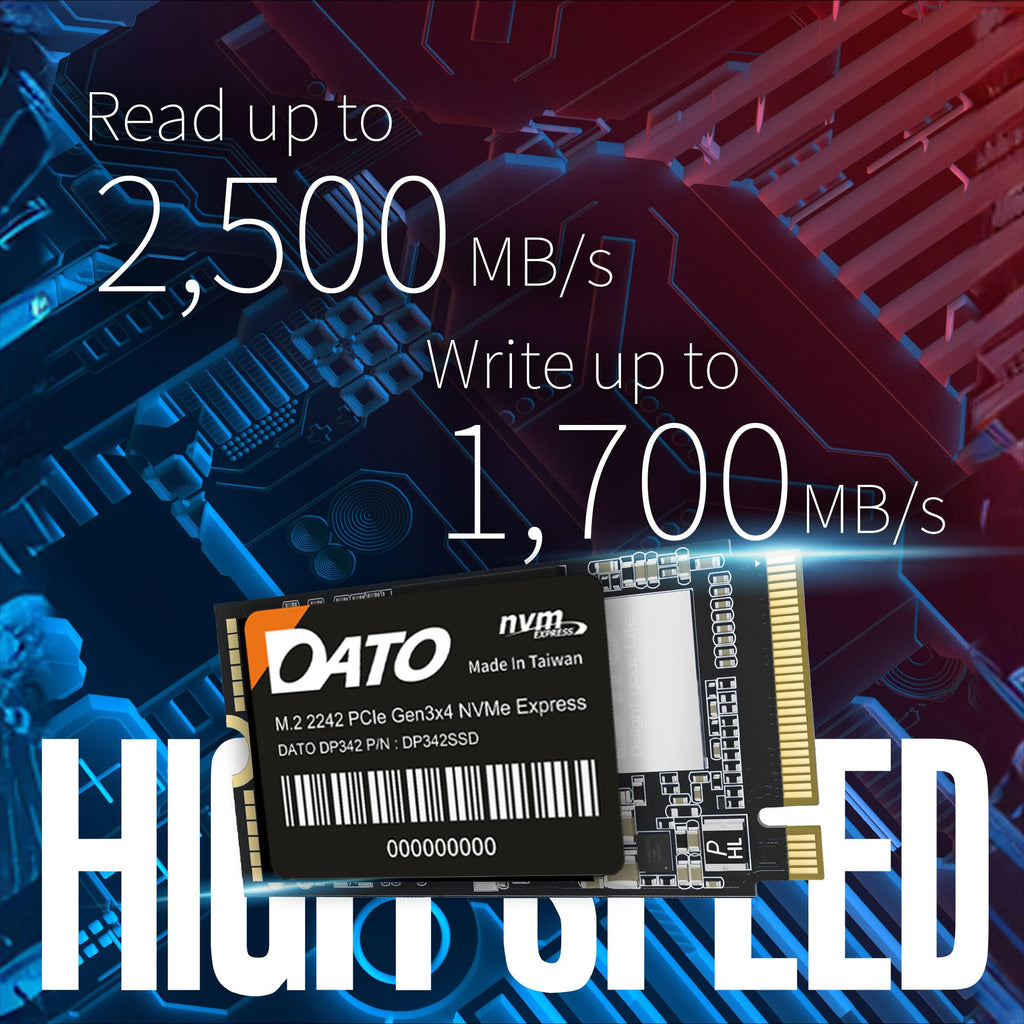 DATO M.2 2230 SSD PCIe 512GB Gen 3x4 NVMe with Aluminium heatsink, Internal Solid State Drive M Key for Business Students Gamers Creator, up to 2500/1700 MB/s - ARS330