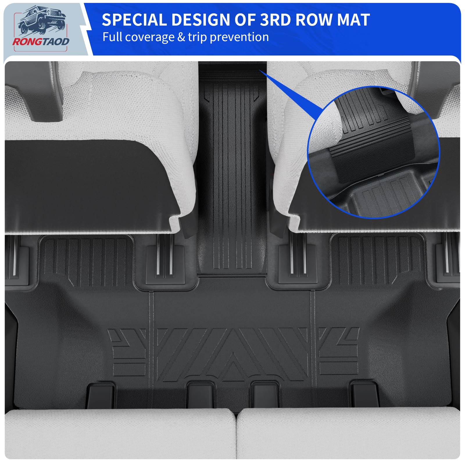 Rongtaod Back Seat Protector Compatible with 2021-2025 2026 Kia Sorento 6&7 Seats Back Seat Cover Kick Mats Cargo Liner Trunk Mat TPE All Weather 2024 Sorento Accessories (2nd Row Backrest Mat)