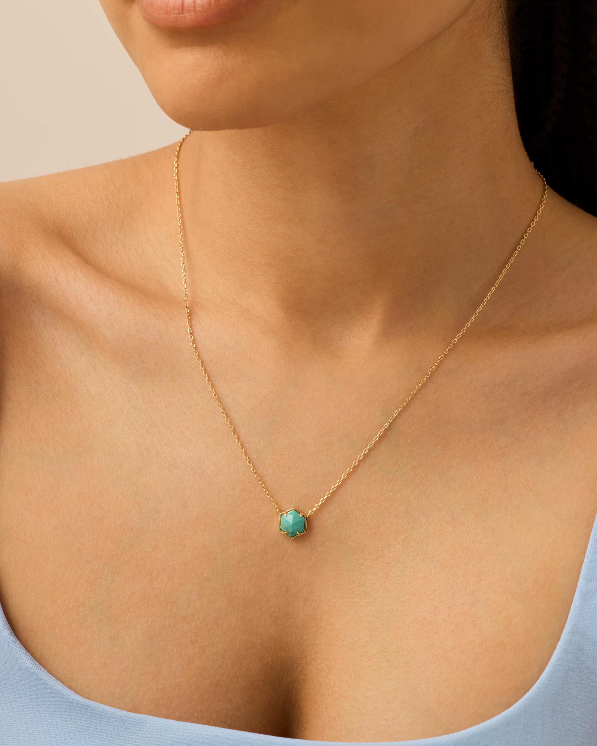 PAVOI 14K Gold Plated Gemstone Pendant Necklace | Dainty Chain Necklaces for Women | Amethyst, Onyx, Green Fluorite, Labradorite, Pearl, Rose Quartz, Agate, Sodalite, Turquoise Gemstone Pendants