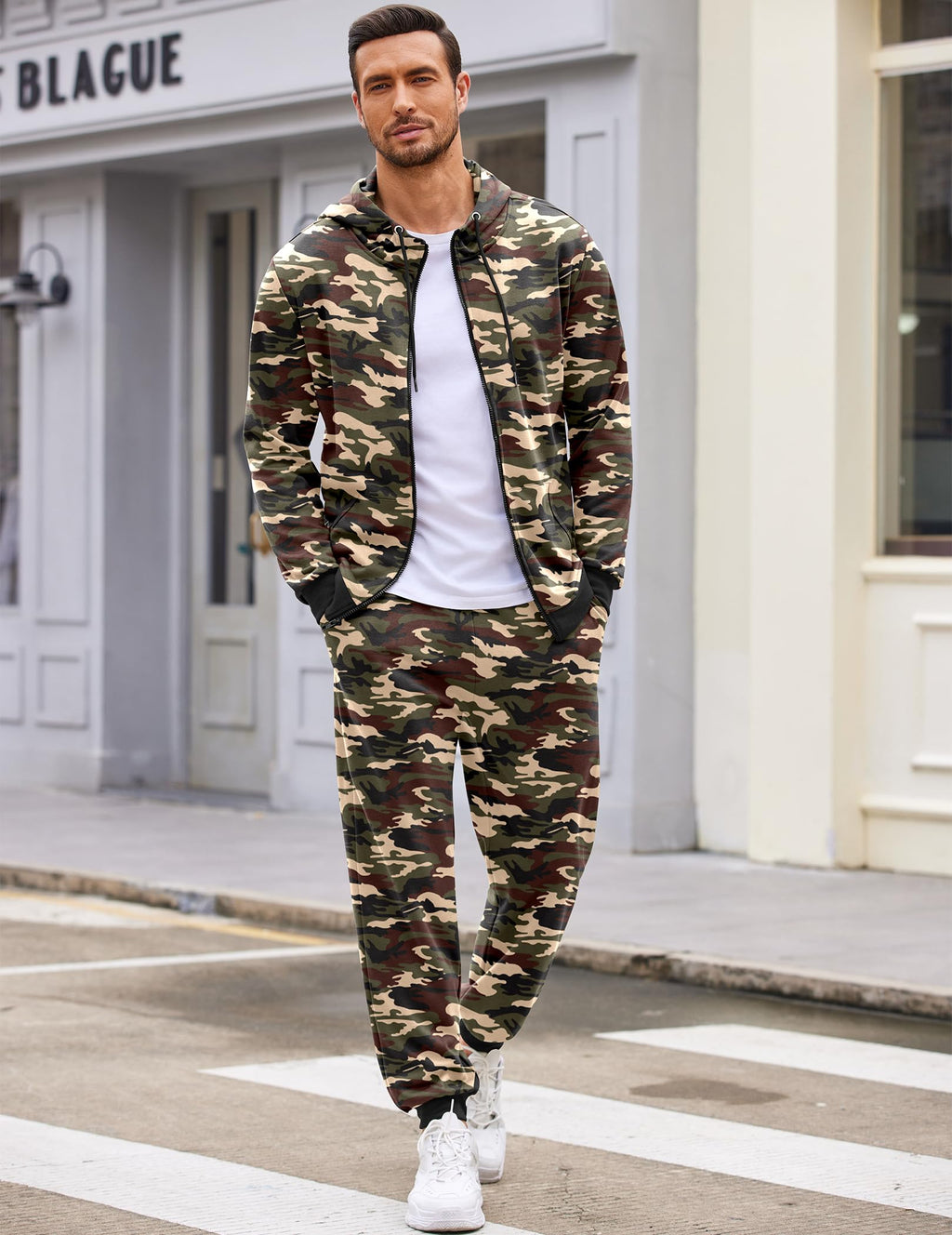 COOFANDY Sweatsuits for Men 2 Piece tracksuit Sets Full Zip Hoodie Sweatpants for Men Casual Sports Jogging Suits S-4XL