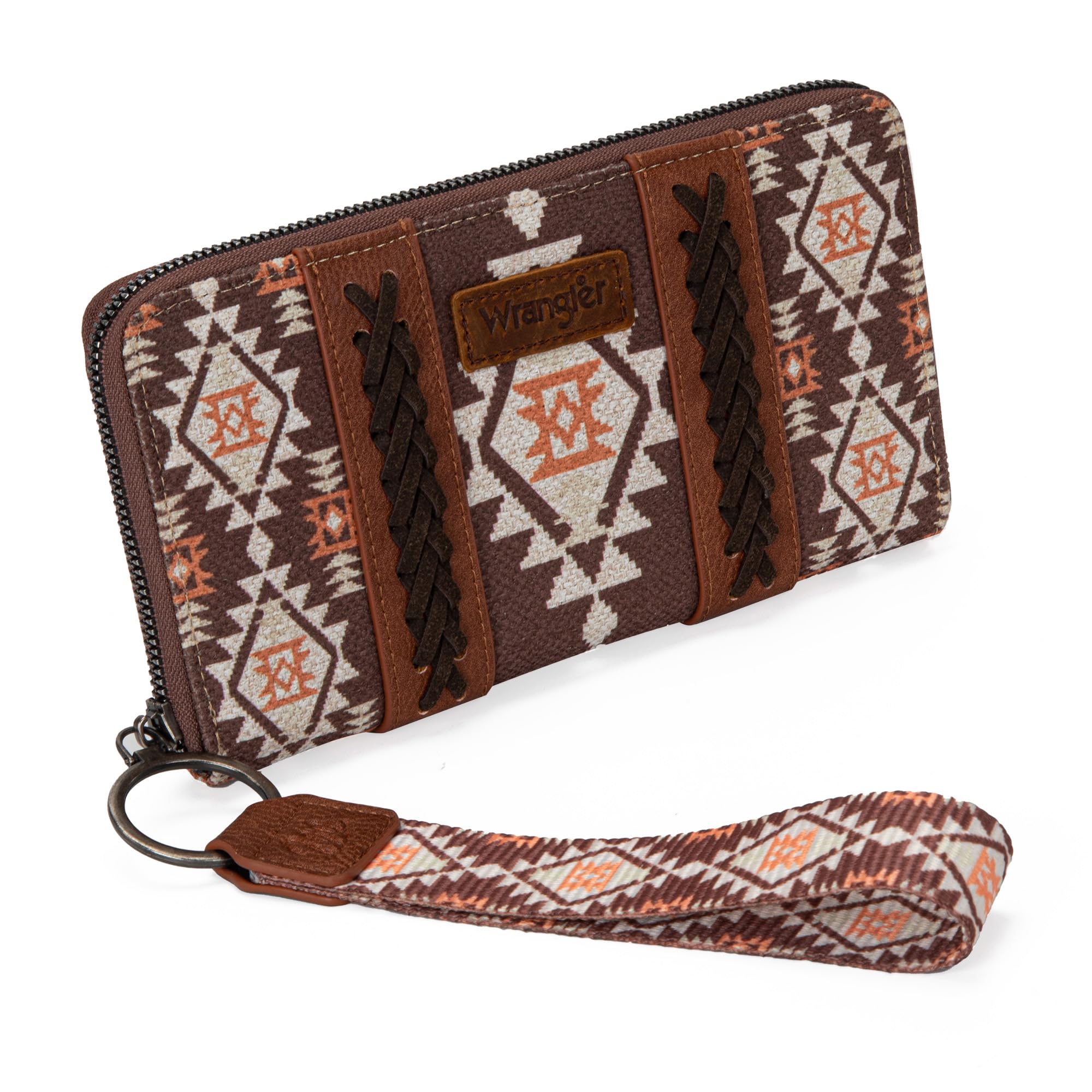 Wrangler Wallet Purse for Women Western Aztec Clutch Wristlet Wallet with Credit Card Holder