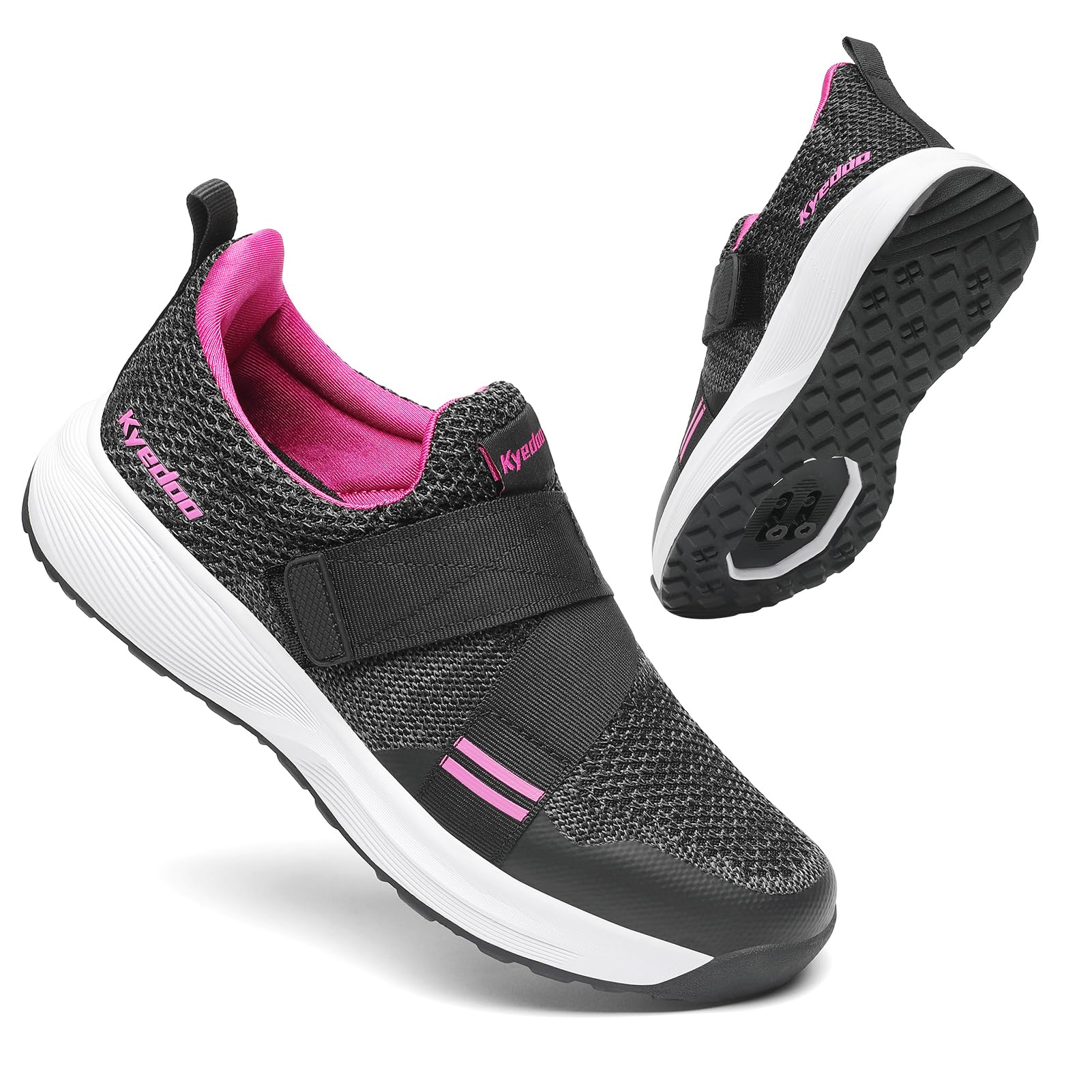 Kyedoo Men‘s Indoor Cycling Shoes Compatible with SPD Cleats, Comfortable Walkable Bike Shoes, Cleats Included
