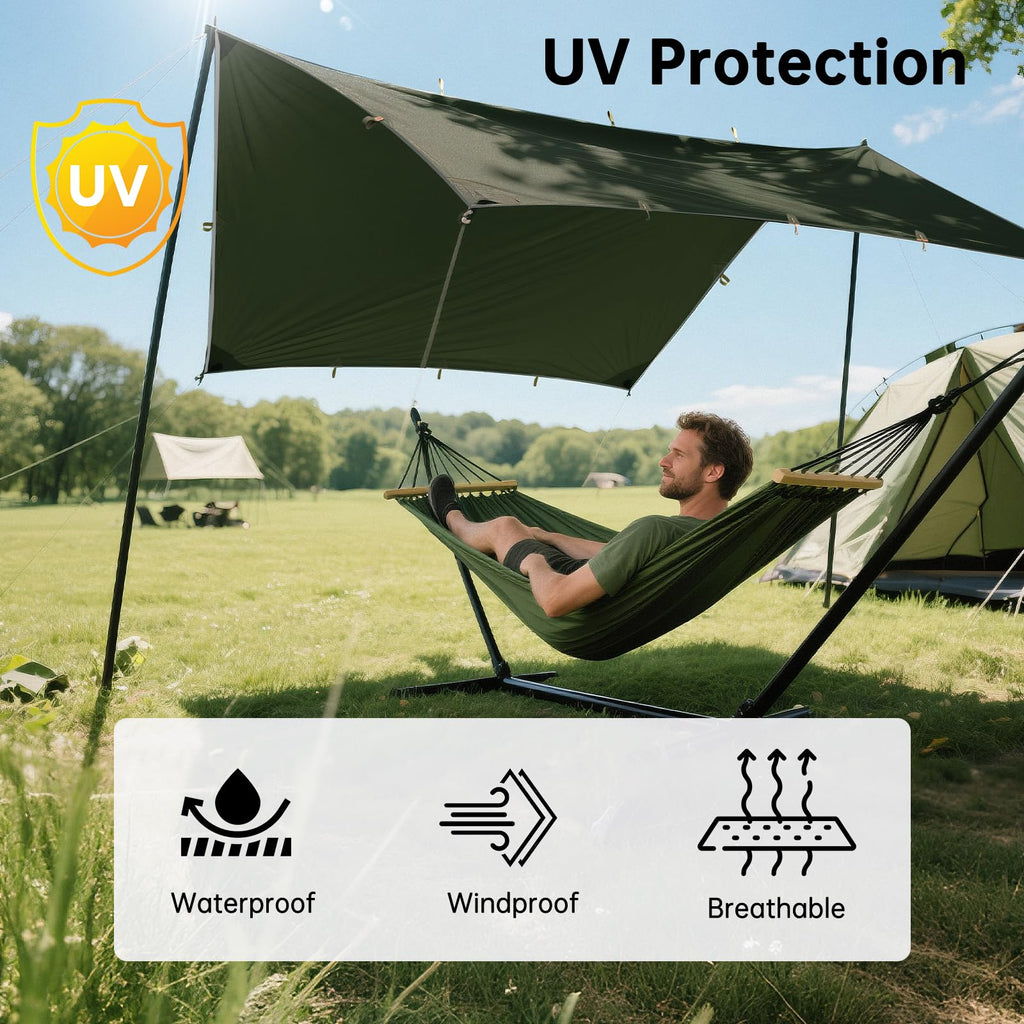 Free Soldier Waterproof Portable Tarp Multifunctional Outdoor Camping Traveling Awning Backpacking Tarp shelter Rain Tarp