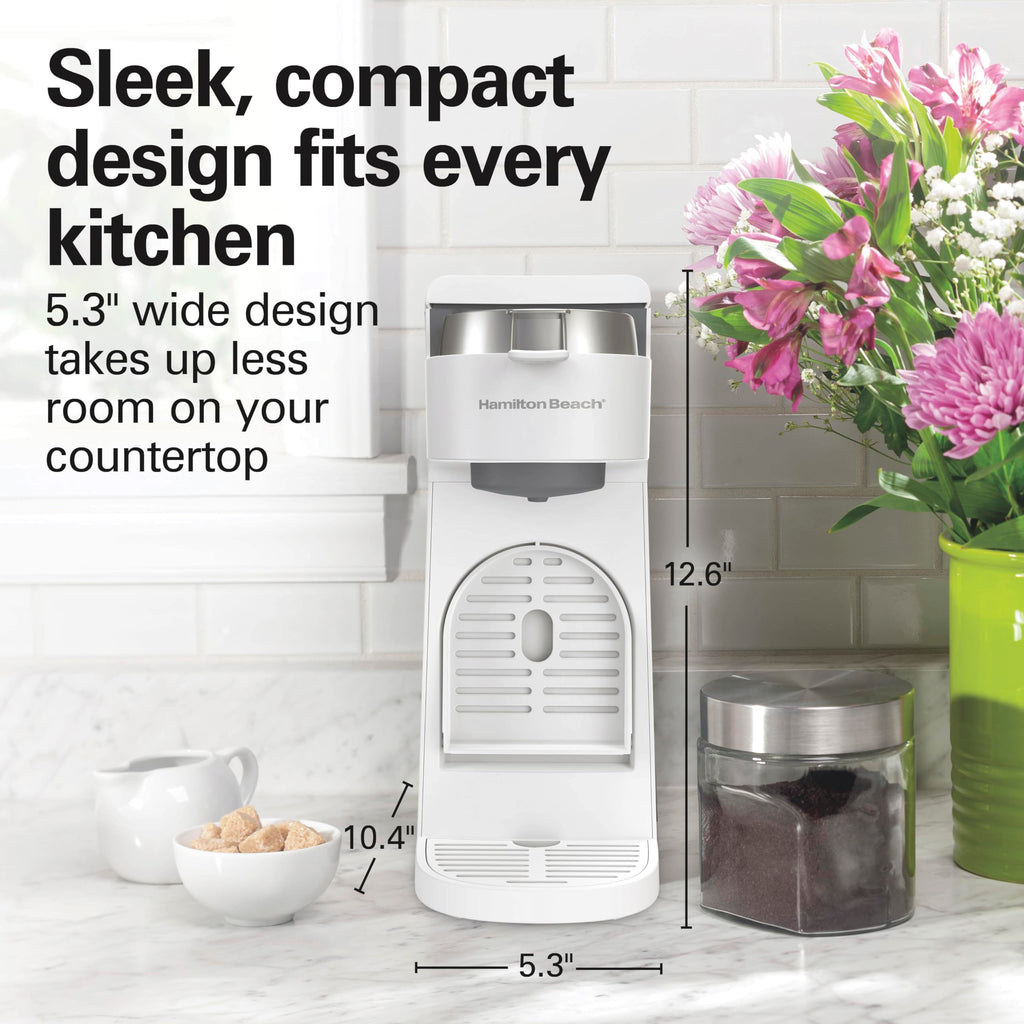 Hamilton Beach The Scoop Single Serve Coffee Maker & Fast Grounds Brewer for 8-14oz. Cups, Brews in Minutes, Black (47620), Next Gen