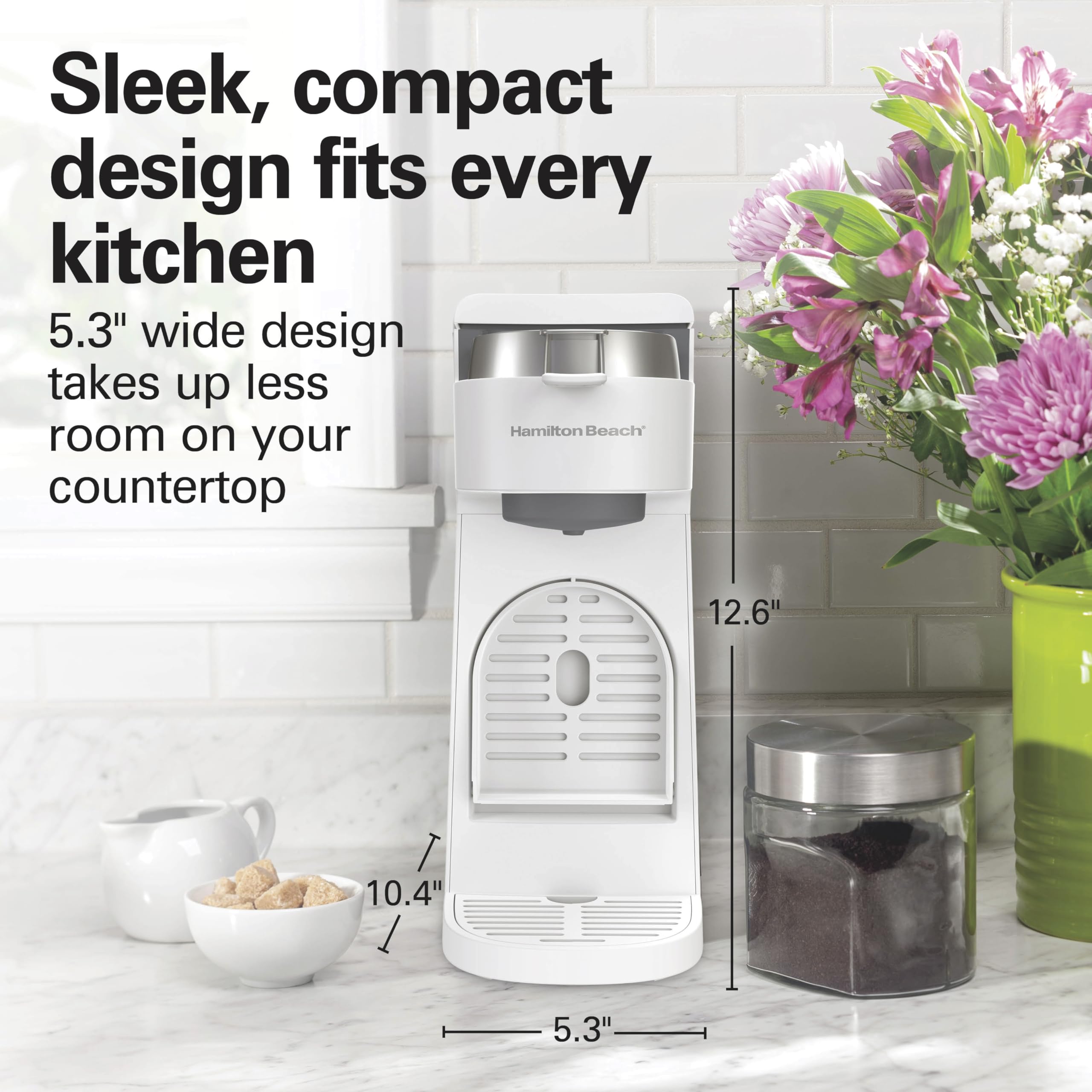 Hamilton Beach The Scoop Single Serve Coffee Maker & Fast Grounds Brewer for 8-14oz. Cups, Brews in Minutes, Black (47620), Next Gen