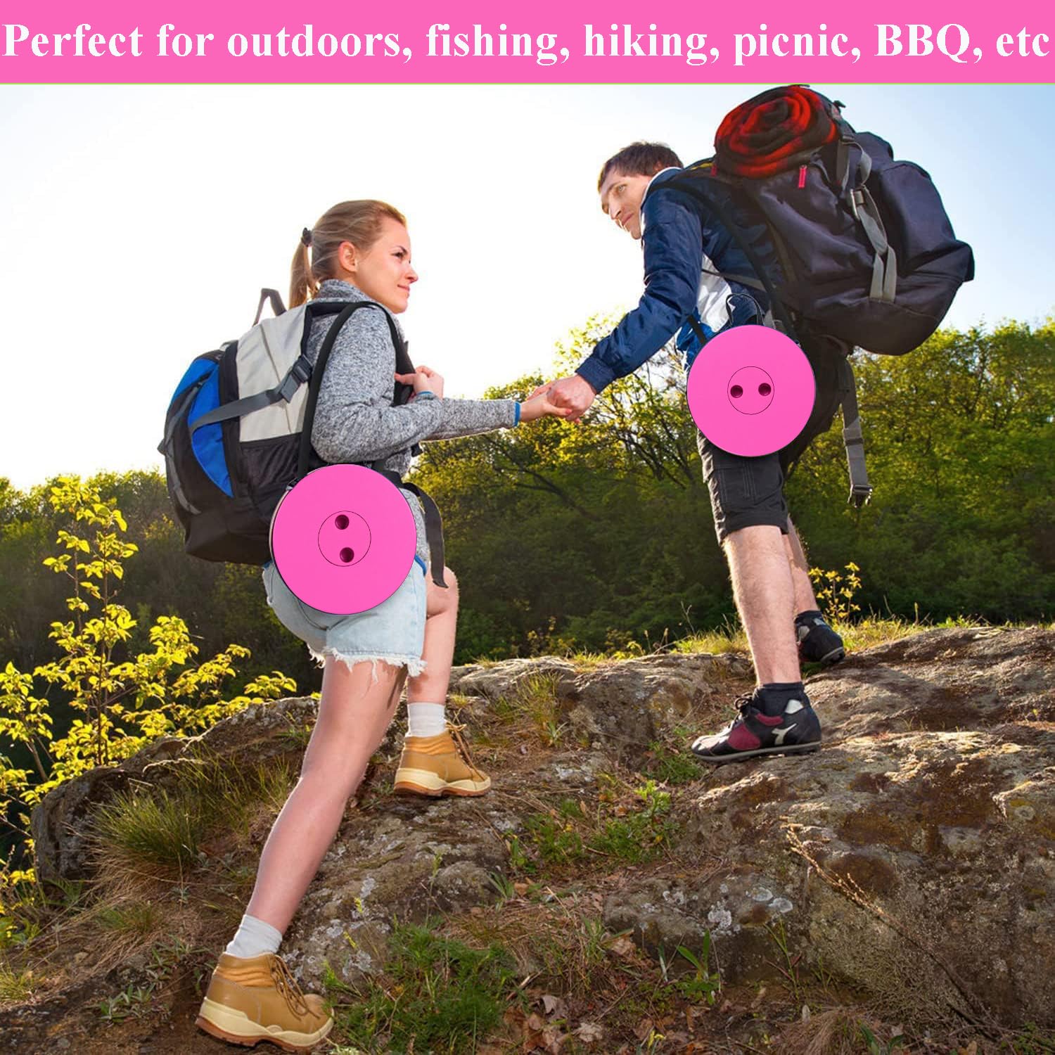 Fishboy Upgraded Collapsible Stool, 400lbs Max Weight, Lightweight But Sturdy, Portable Retractable Folding Telescoping Foldable Camping Stool for Adults Outdoor Fishing Hiking BBQ