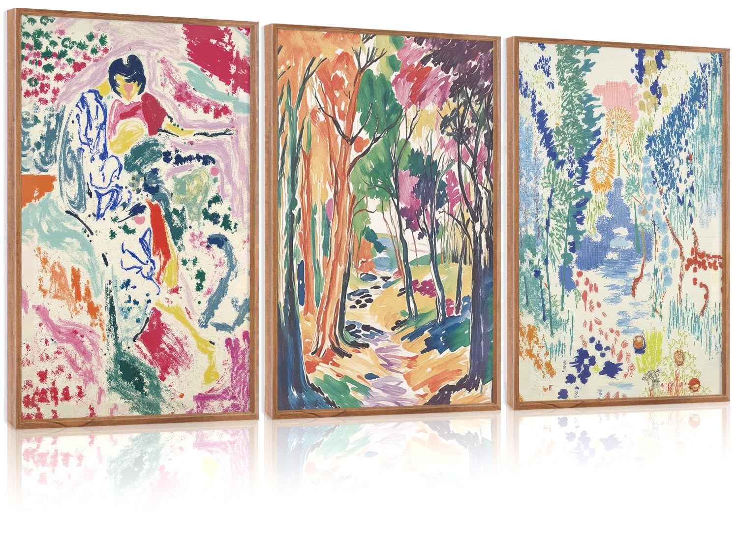 CHDITB Abstract Modern Framed Canvas Wall Art Set, Contemporary Artwork for Home Decor, Neutral Pastel Illustration Wall Painting, Nordic Minimal Zen Art Prints for Living Room Office-16 x24 x3