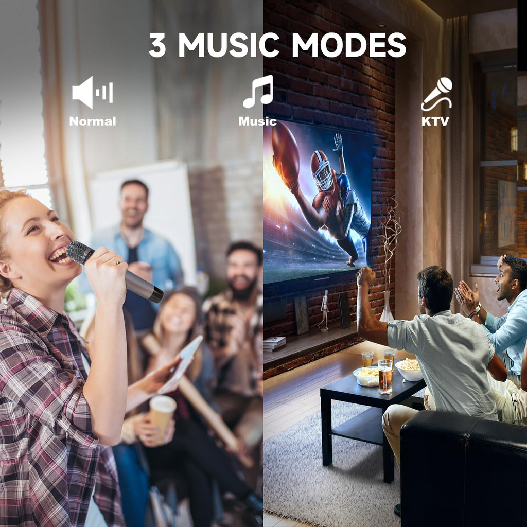 RHM K222 Karaoke Machine for Smart TV with Optical Input–Ultra-Low Latency, 3-Mic Support, 90FT Range, 70W Rich Stereo Sound, Voice Beautifier, Bluetooth/RCA, Perfect for Family Parties
