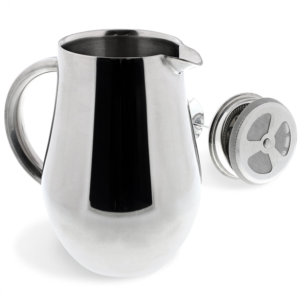 SterlingPro Stainless Steel French Press Coffee Maker 1 L (34 oz) Black – Double Walled Insulated Large Coffee Press, Durable Design Keeps Drinks Hot, Easy to Use and Clean for Rich Flavor Brewing