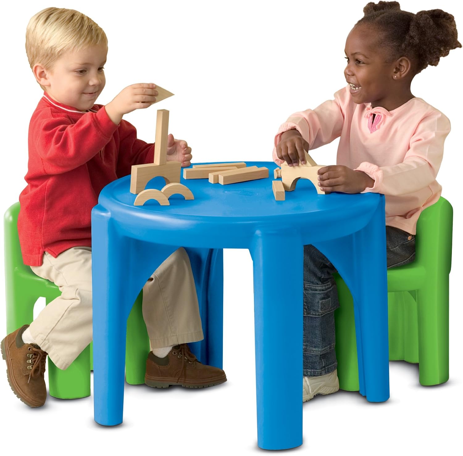 Little Tikes Bright 'n Bold Table & Chairs, Green/Blue, 24 x 24 x 18
