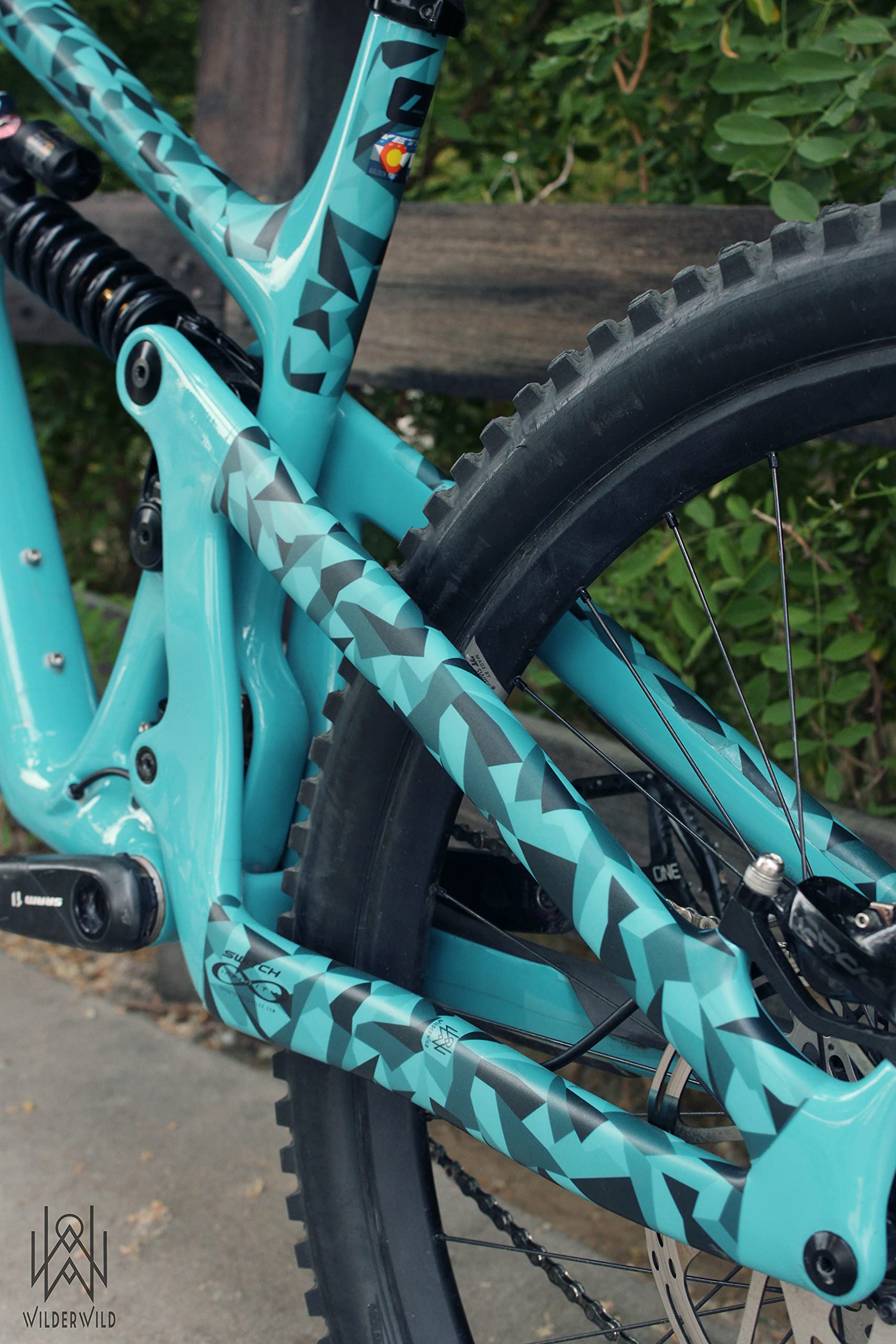 Bike Frame Protection Tape- High Impact Clear Vinyl Wrap Includes Tool (4”x72) Bicycle Frame Protector, Mountain Bike Frame Guard Chainstay Protector (Art Deco)