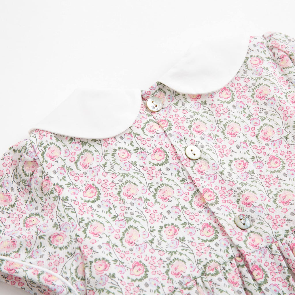 Simplee kids Baby Girl Smocked Dress Summer Casual Short Sleeve Dresses Floral Print Sundress Princess Dress for Toddlers