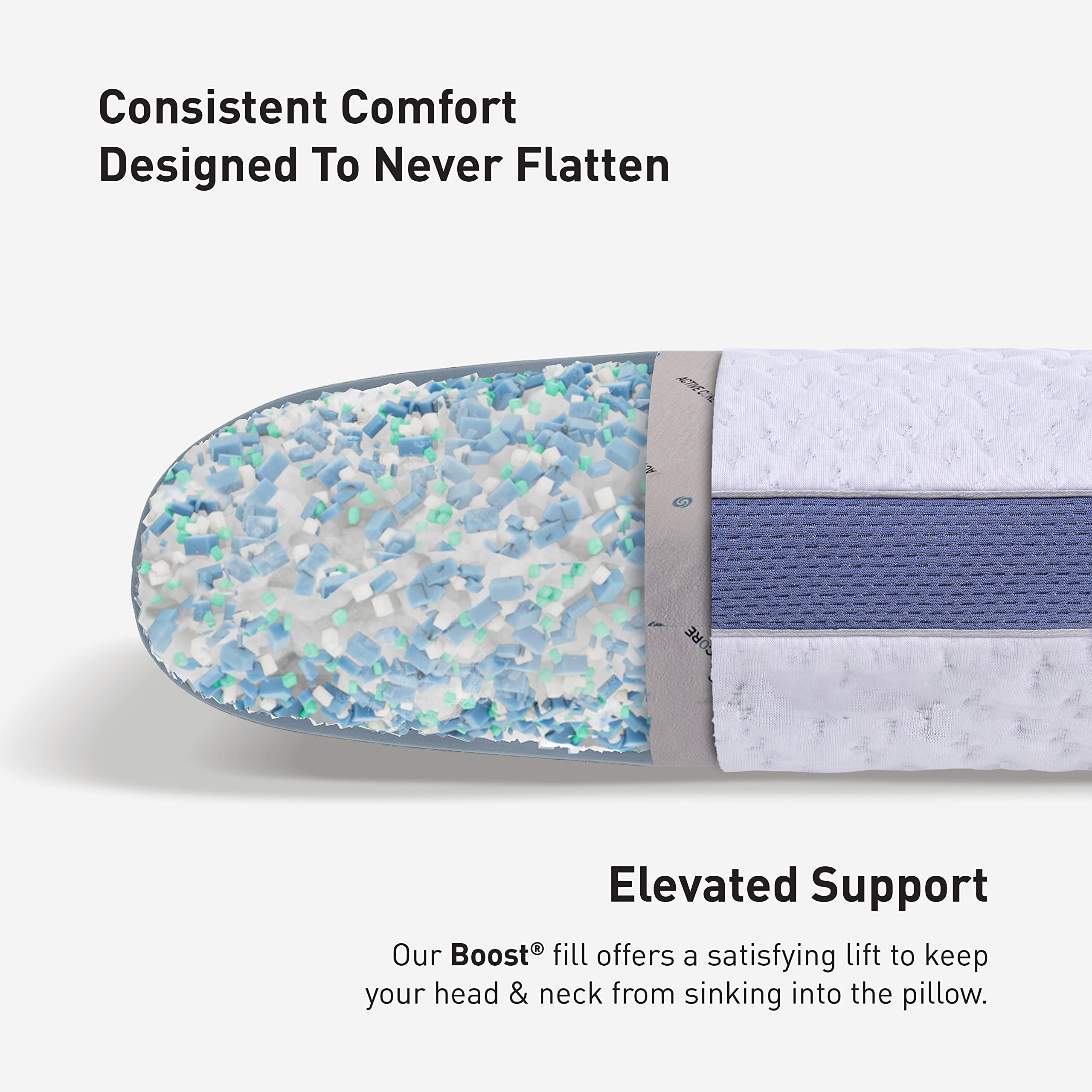 Bedgear Balance 1.0 Performance Pillow, Medium Support Bed Pillow for All Sleep Positions | Boost Blend Fill with Responsive Comfort & Air-X Mesh Ventilation | Washable Hypoallergenic Pillow