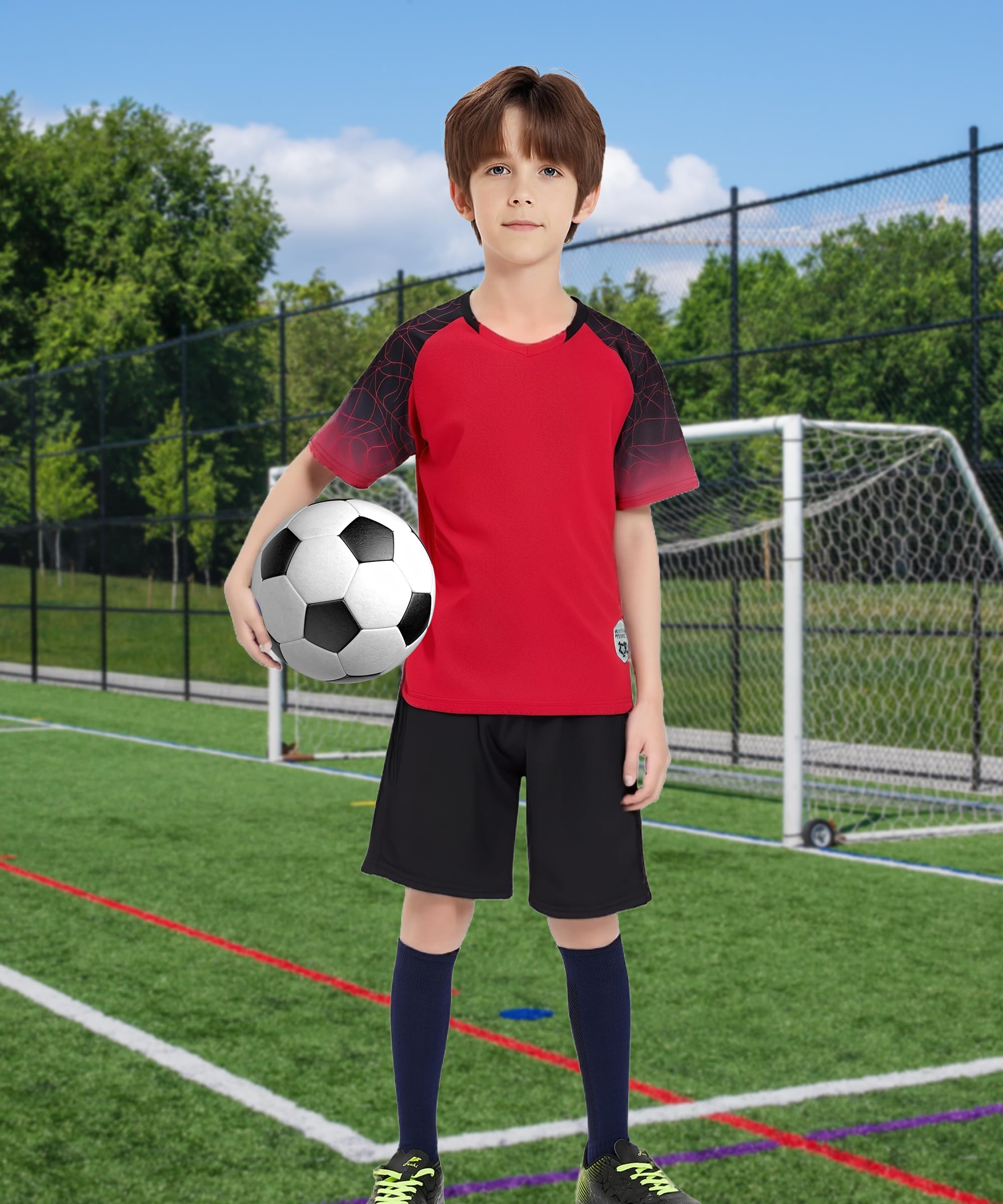 M2C Boys 2-Pack Jersey Soccer Knit Set Sport Team Uniform Shirt and Shorts