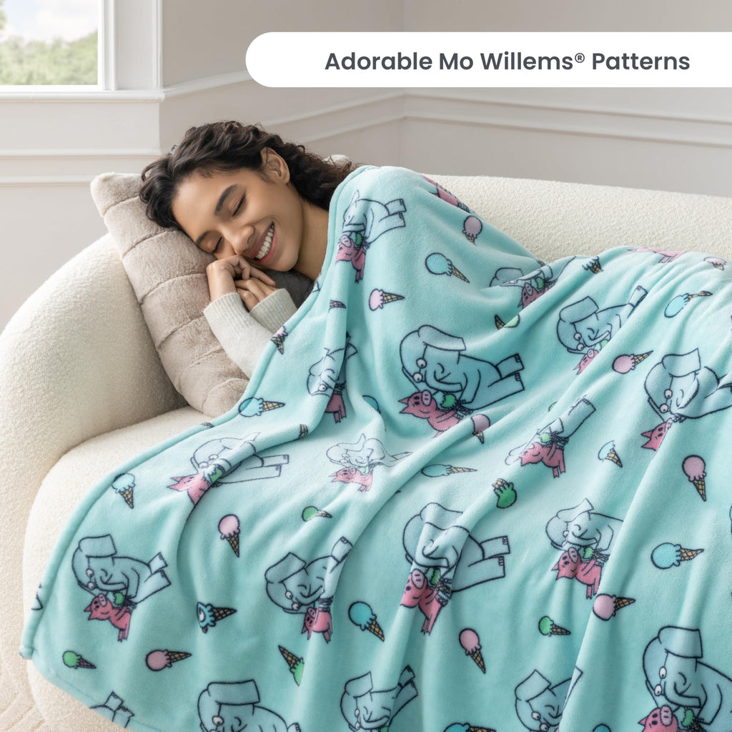 Berkshire Blanket VelvetLoft® Luxury Soft Polyester Throw Blanket, Don’t Let The Pigeon Drive The Bus, 50 x 70in(Official Mo Willems® Product)