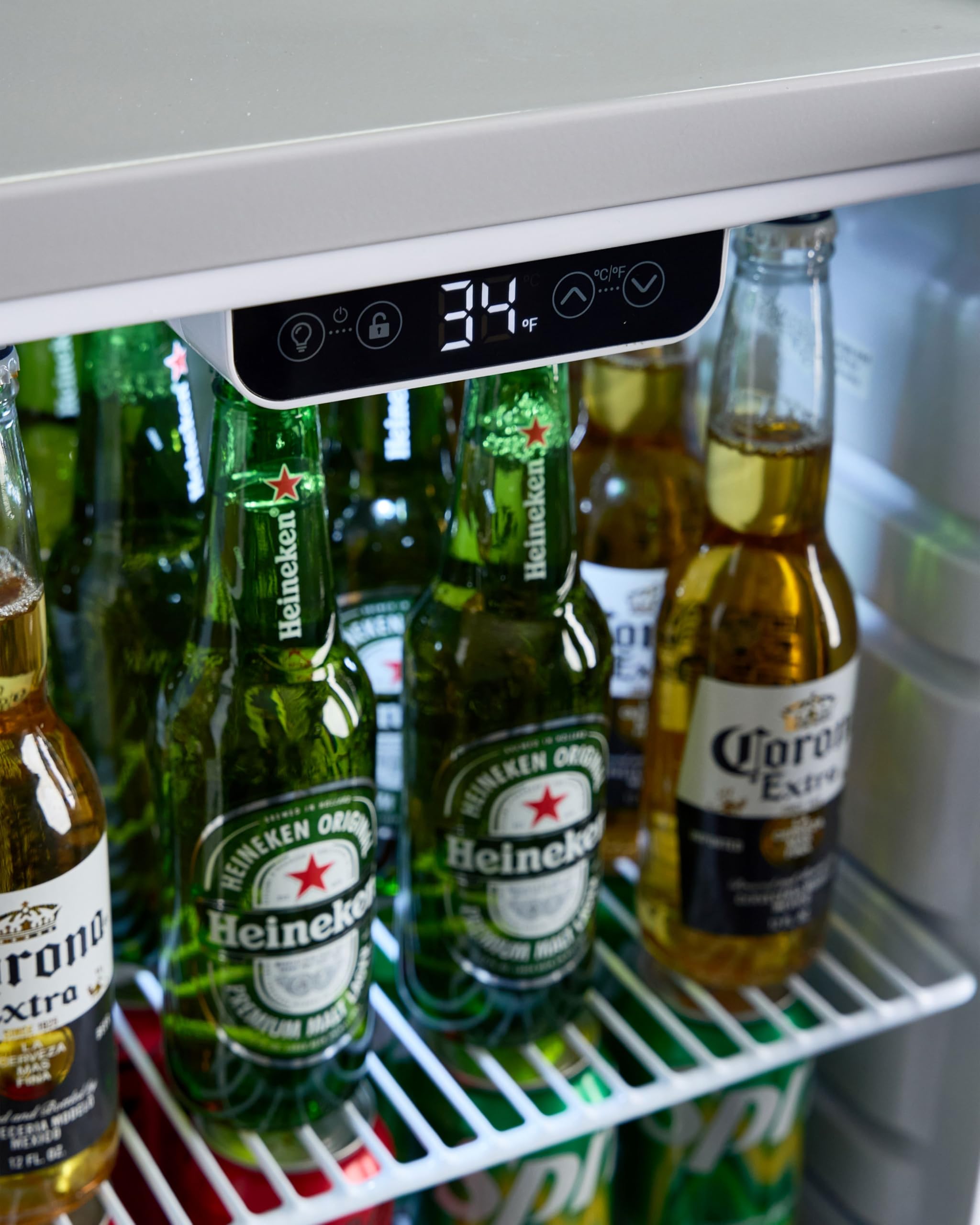 PremiumLevella PRF37DX Glass Door Display Refrigerator 3.1 cu ft Commercial Beverage Cooler Merchandiser - Black