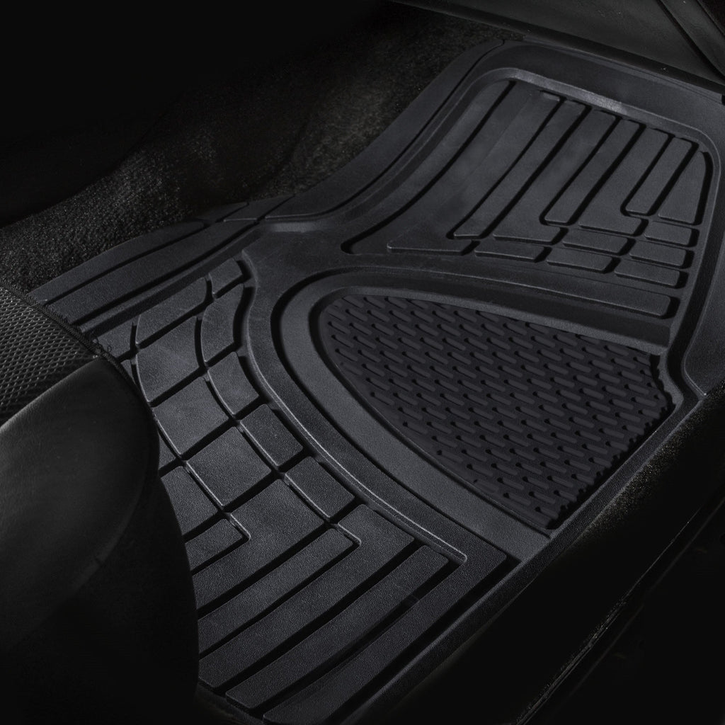 FH Group Automotive Floor Mats - Heavy-Duty Rubber Floor Mats for Cars, Universal Fit Full Set, Climaproof Floor Mats, Trimmable Floor Mats for Most Sedan, SUV, Truck Floor Mats Beige