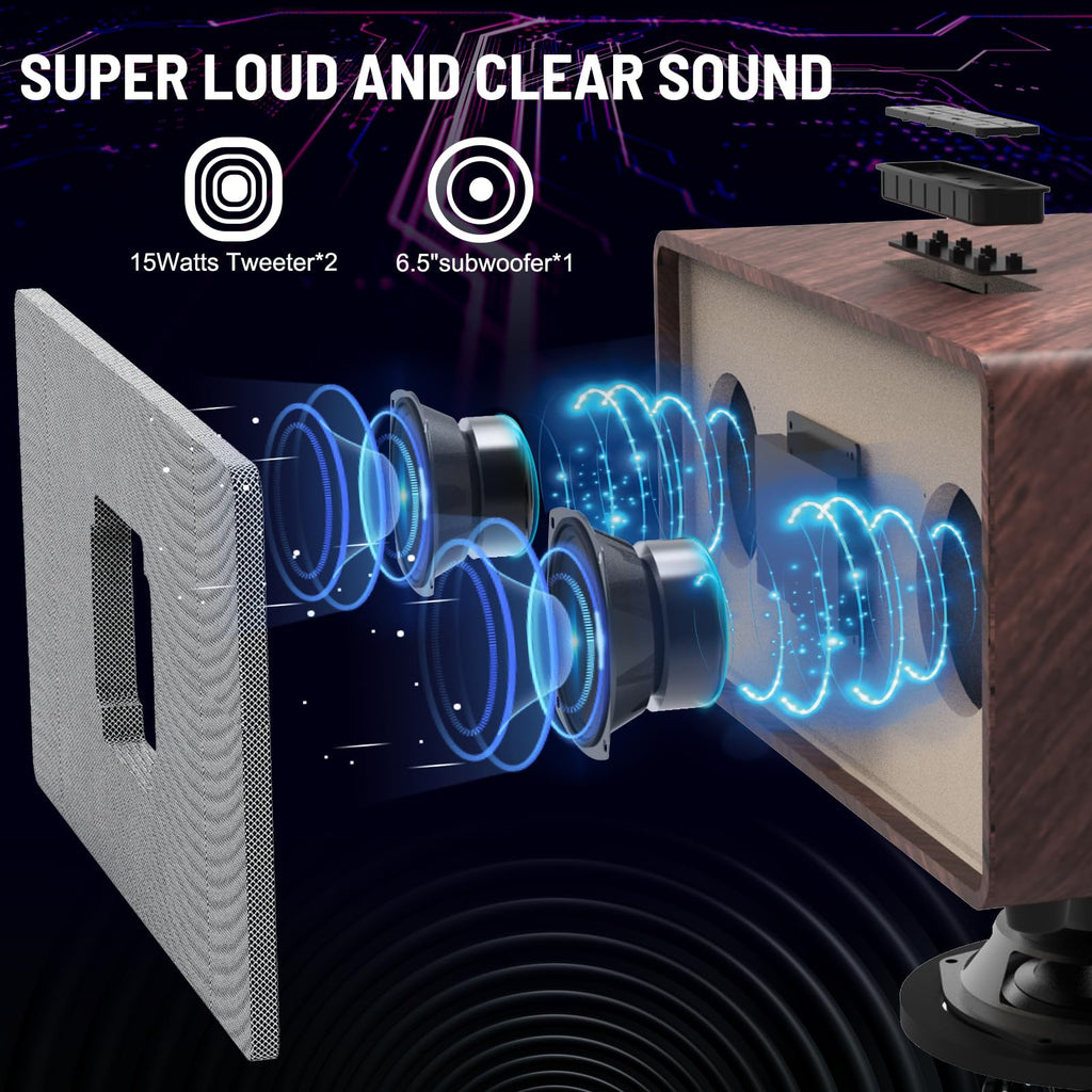 RHM K222 Karaoke Machine for Smart TV with Optical Input–Ultra-Low Latency, 3-Mic Support, 90FT Range, 70W Rich Stereo Sound, Voice Beautifier, Bluetooth/RCA, Perfect for Family Parties