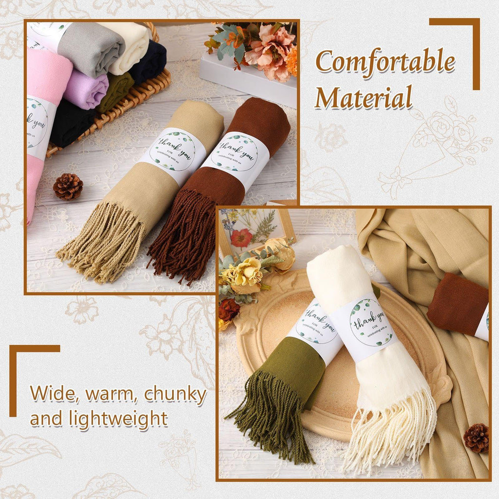 Ramede 50/100 Bulk Wedding Shawl Scarf for Women 79 x 28 Guests Shawl Wraps Gifts for Women Bridal Shawls with Thank Cards