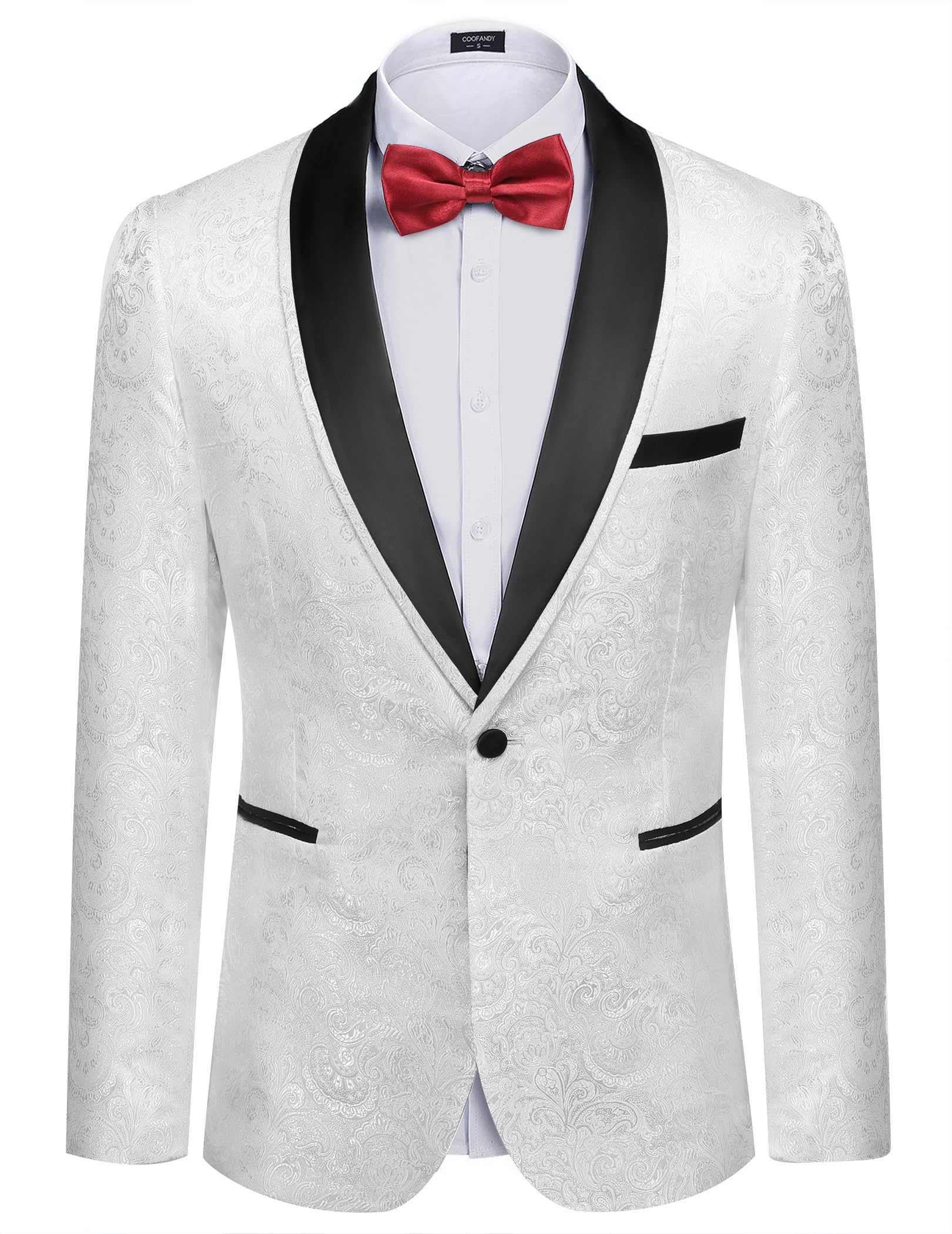 COOFANDY Men's Floral Tuxedo Suit Jacket Slim Fit Dinner Jacket Party Prom Wedding Blazer Jackets