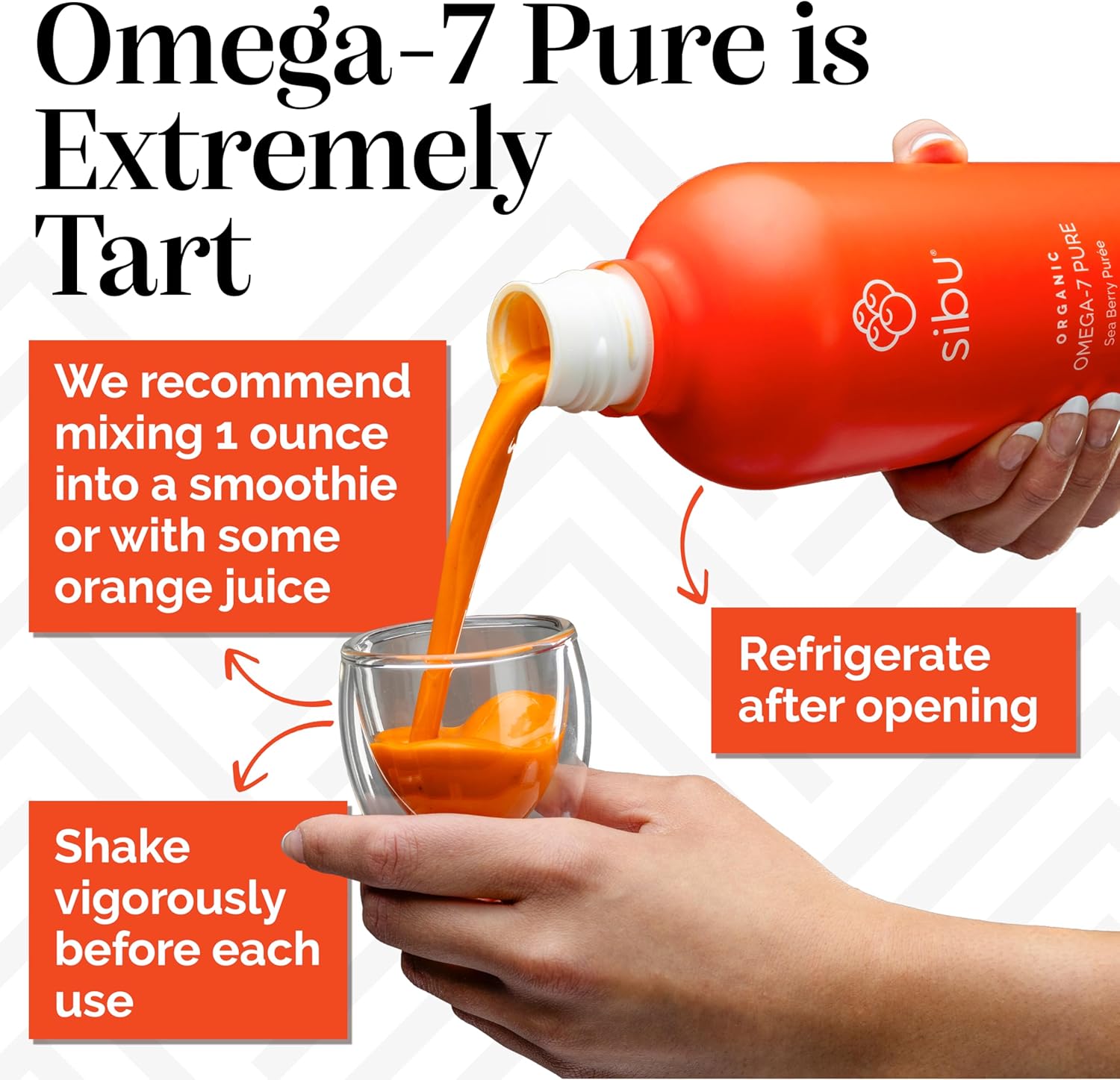 sibu Omega-7 Pure, 100% Pure Sea Buckthorn Juice (32 oz) USDA Organic