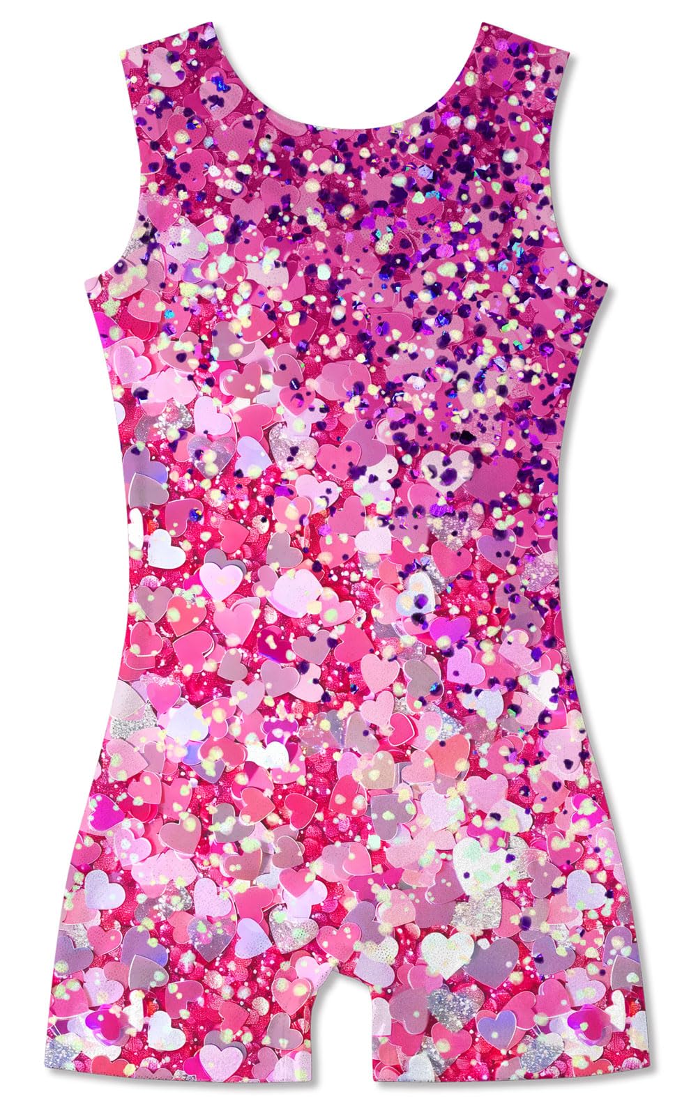 Funnycokid Gymnastics Leotards for Girls with Shorts Sparkly Kids Biketards Dance Unitard 3-10 Years