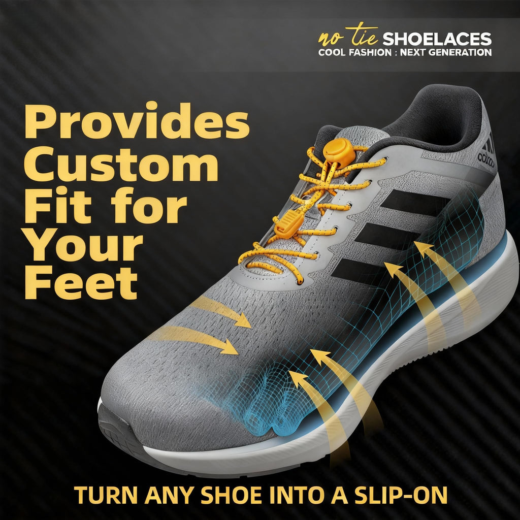 No Tie Shoelaces - Elastic Shoe Laces - Lock Shoelaces for Sneakers - One Size Fits All for Adults and Kids