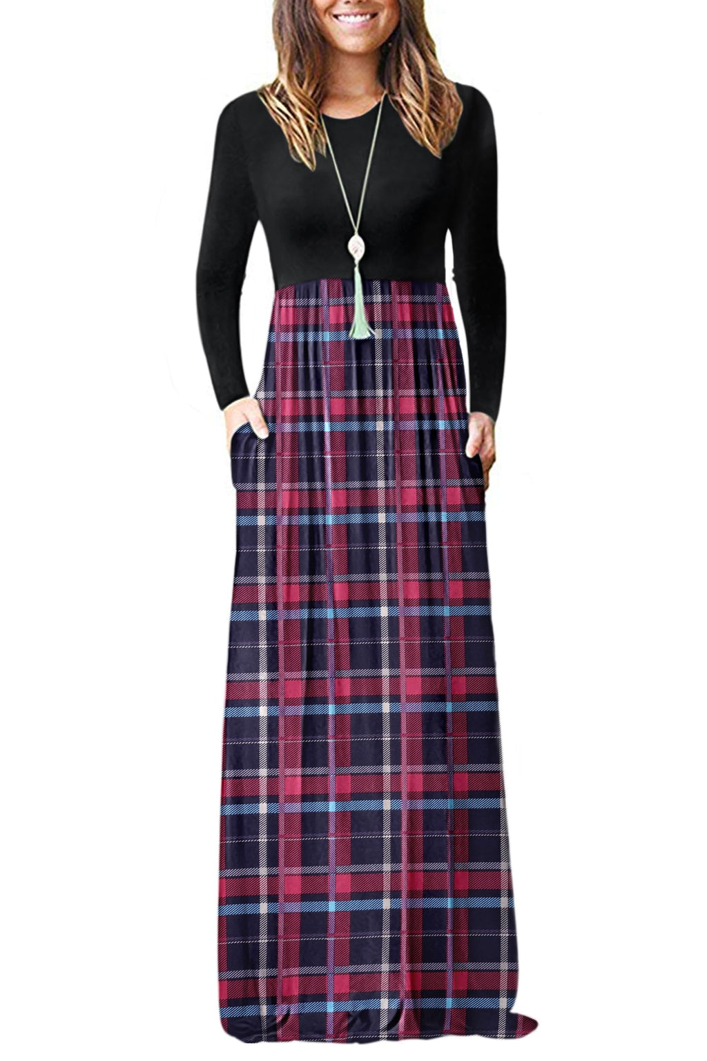 AUSELILY Women's Classic Long Sleeve Dress Loose Plain Long Casual Maxi Dresses with Pockets 2026