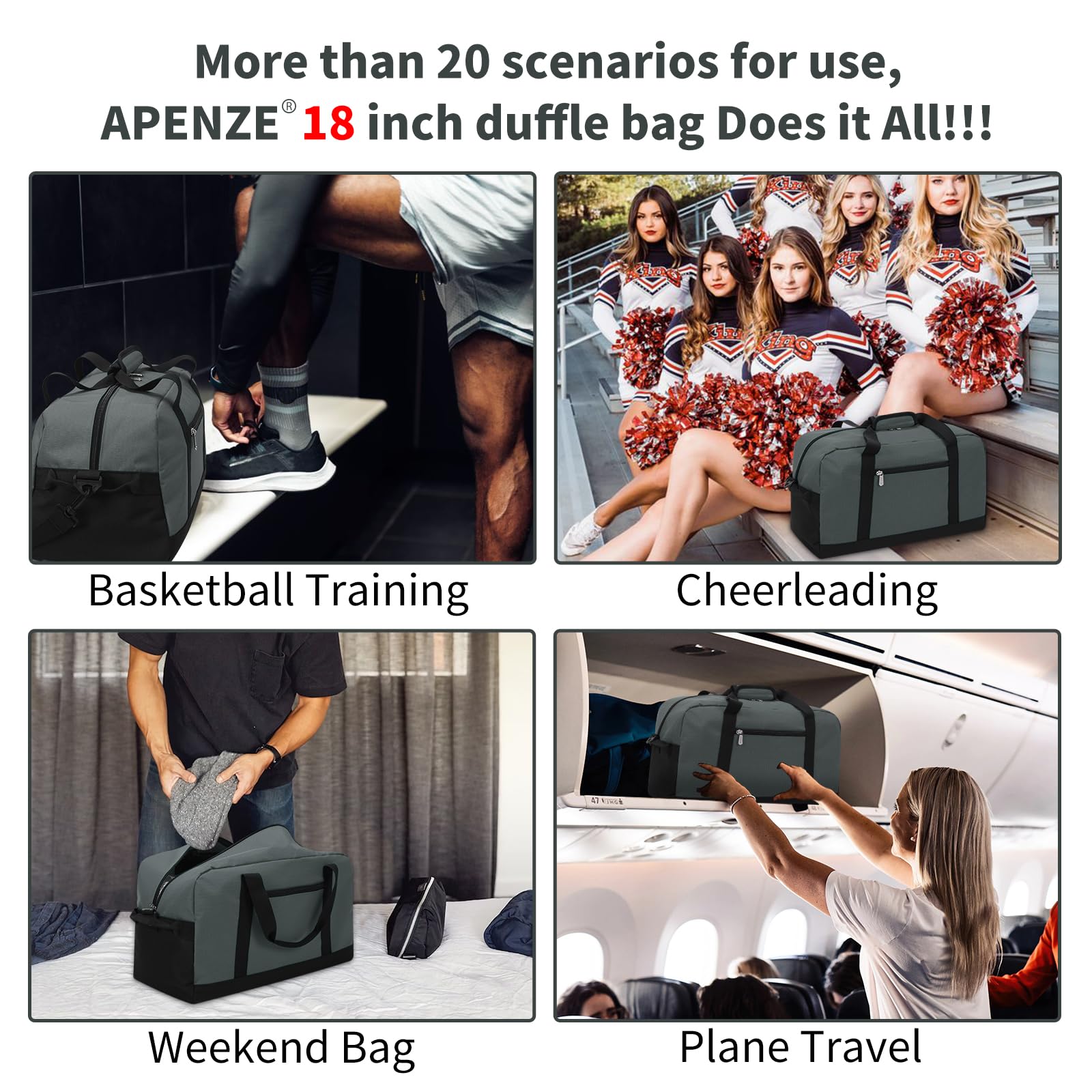 Apenze Small Gym Bag Carry On Bag - 12 in Mini Duffle Bag Lightweight for Overnight Travel(Camouflage)