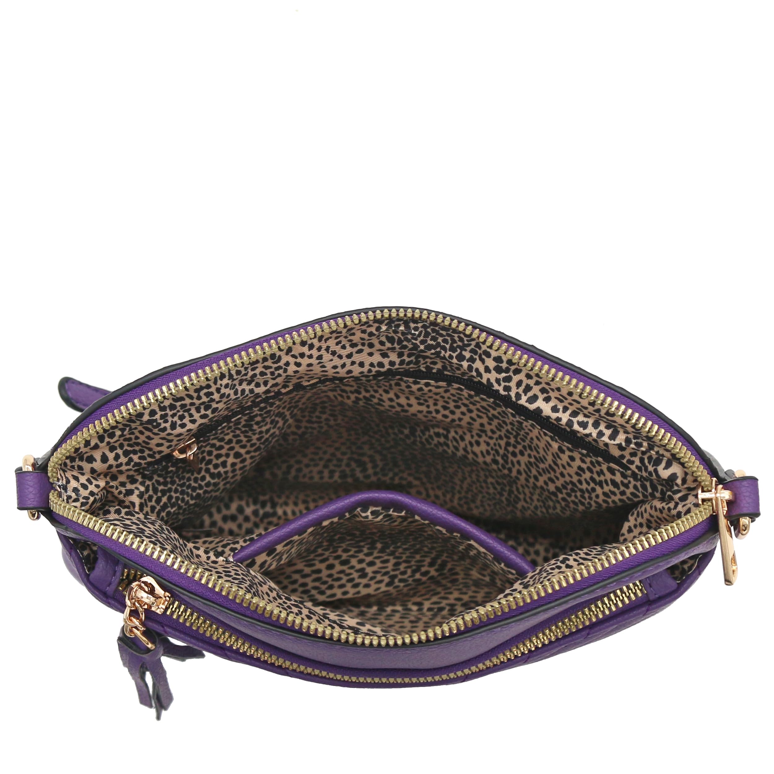 FashionPuzzle Chevron Quilted Medium Crossbody Bag with Tassel Accent